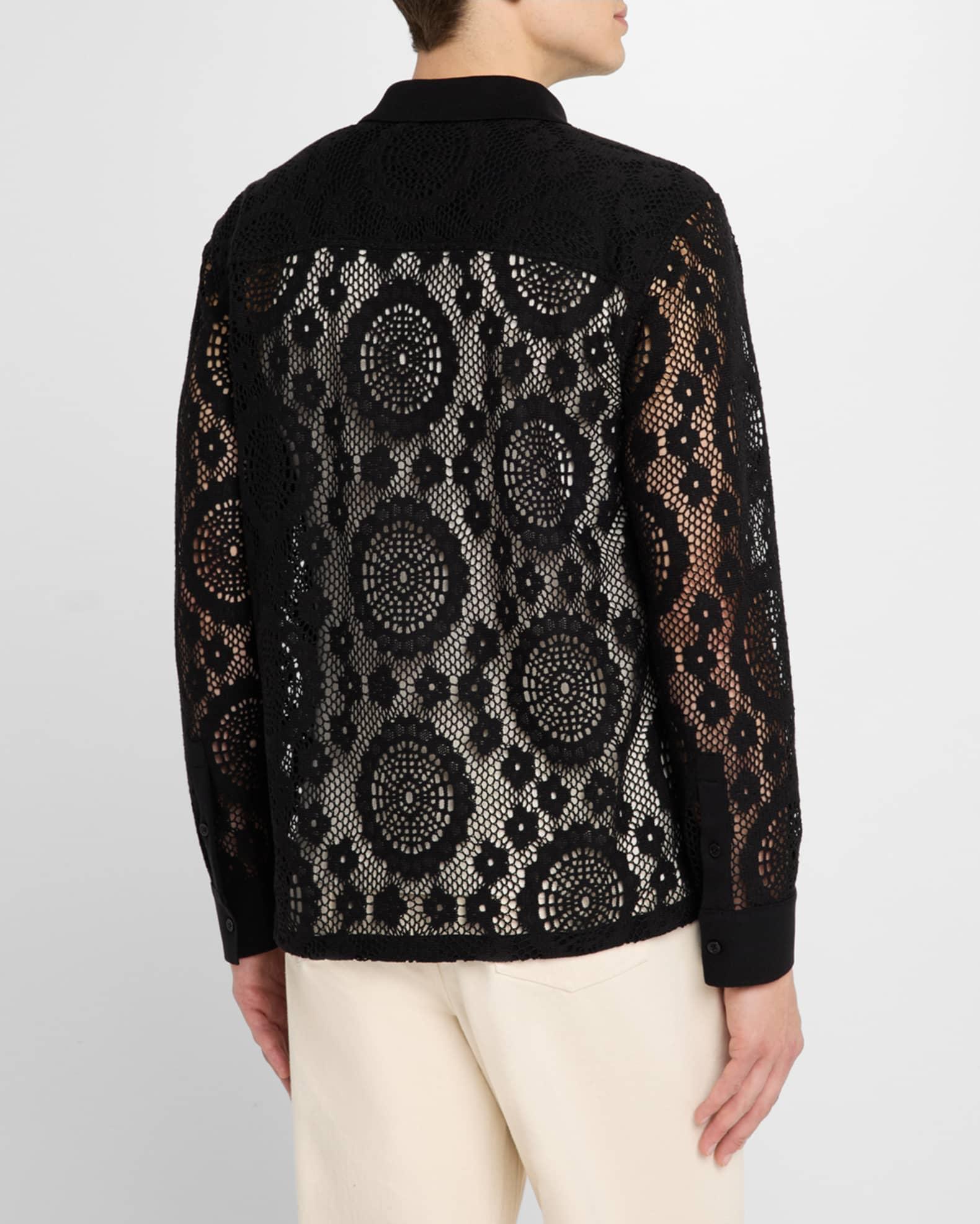 Men's Lace Button-Down Shirt Product Image