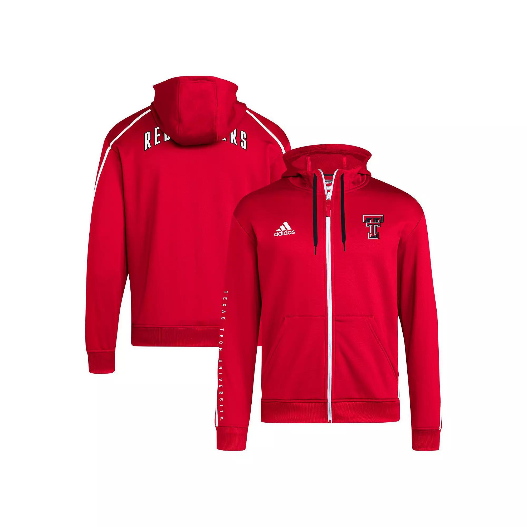 Men's adidas Red Texas Tech Red Raiders 2024 Sideline Travel AEROREADY Full-Zip Hoodie,  Product Image
