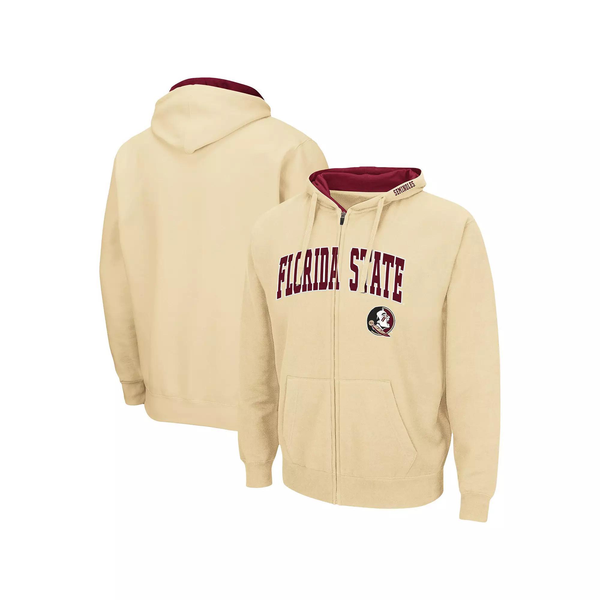 Men's Colosseum Gold Florida State Seminoles Arch & Logo 3.0 Full-Zip Hoodie,  Product Image