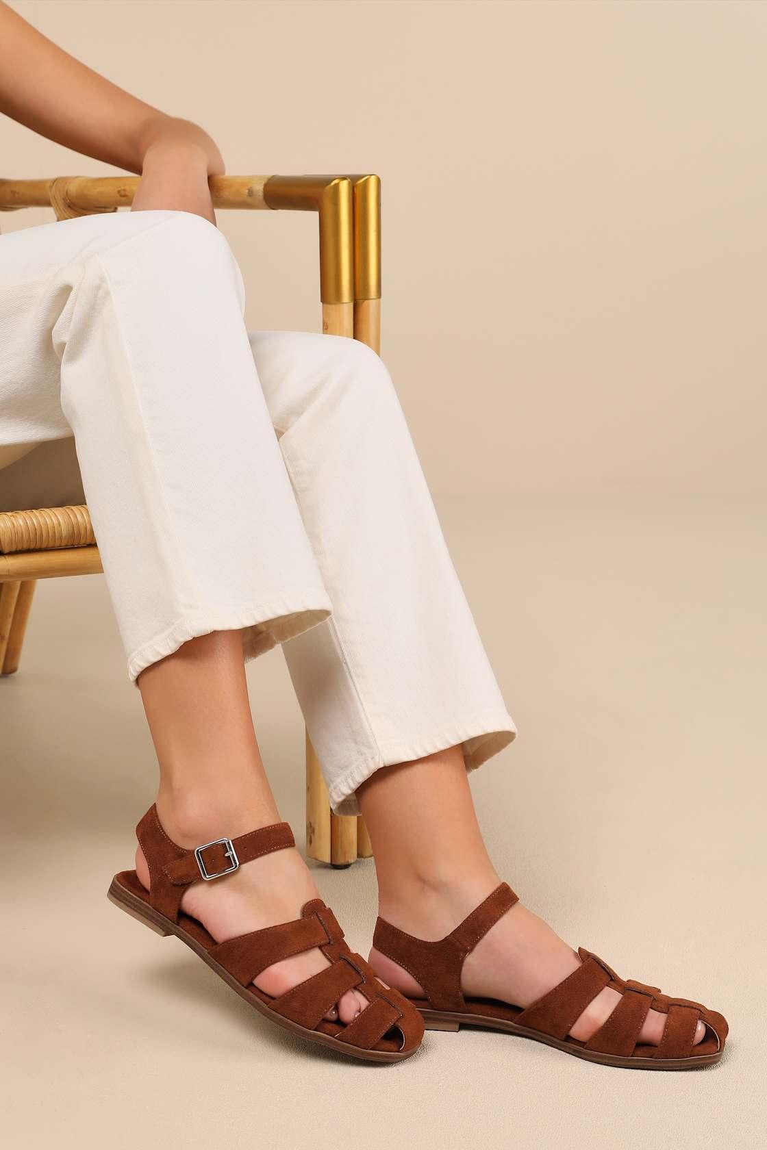 Rigmore Chocolate Suede Fisherman Sandals Product Image