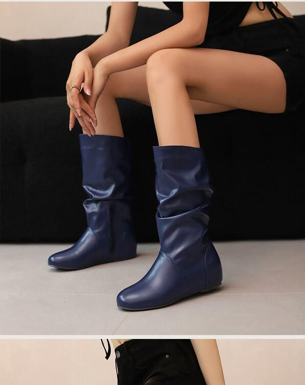 Wedge Heel Mid Calf Boots Product Image