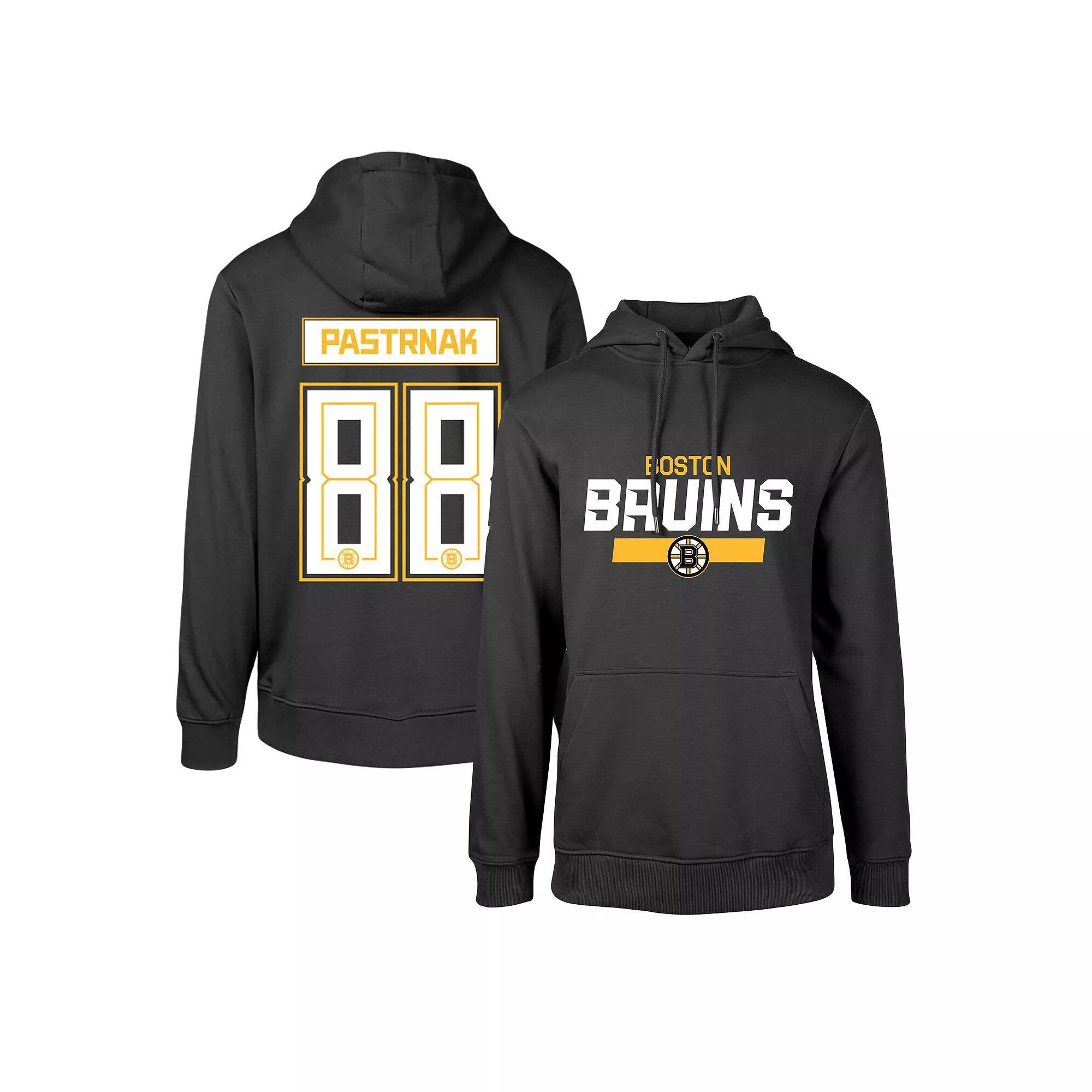 Men's Levelwear David Pastrnak Black Boston Bruins Podium Name & Number Pullover Hoodie,  Product Image