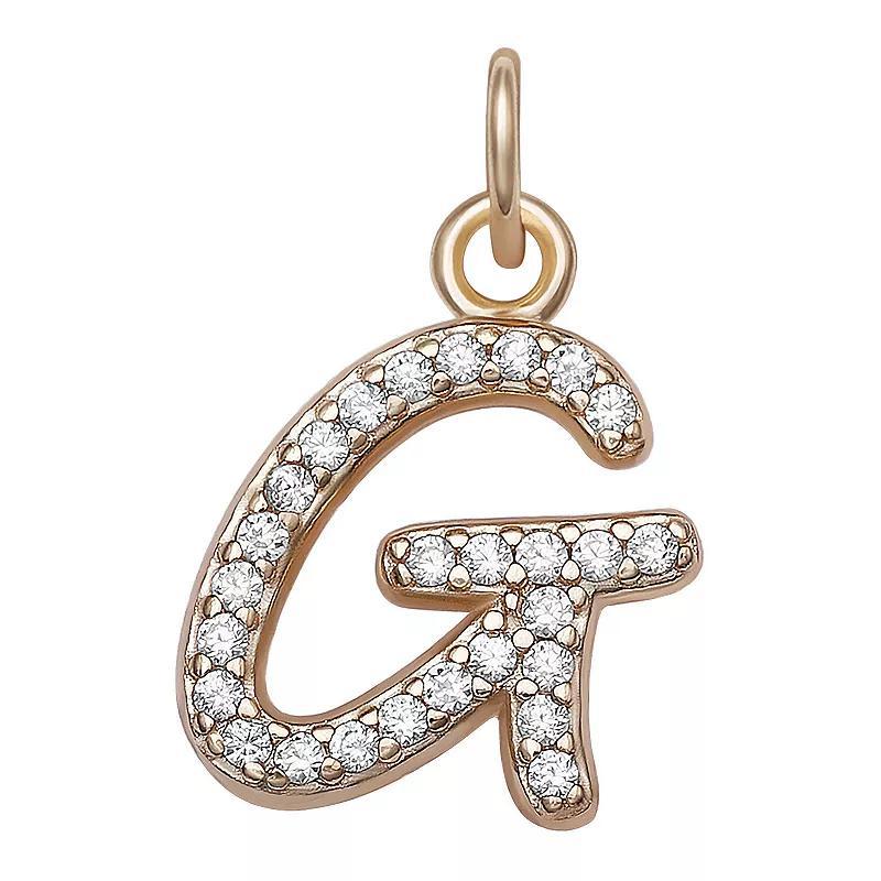 LC Lauren Conrad Sterling Silver Cubic Zirconia Initial Charm, Womens, Sterling Silver X Product Image