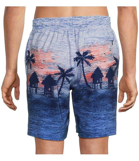 Caribbean Big & Tall Beach Scene 8#double; Swim Trunks Product Image