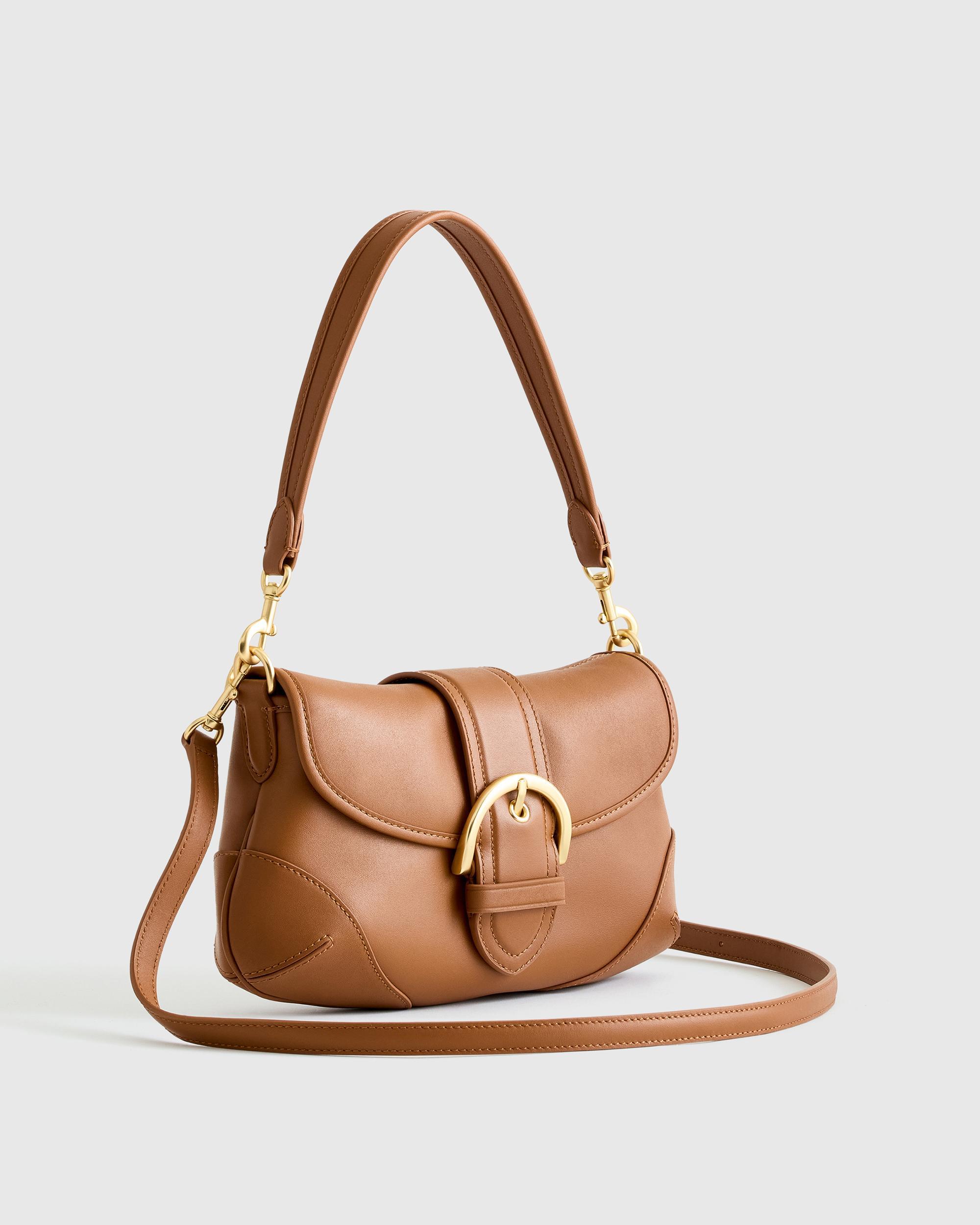 Quince | Women's Italian Leather Buckle Detail Shoulder Bag Product Image