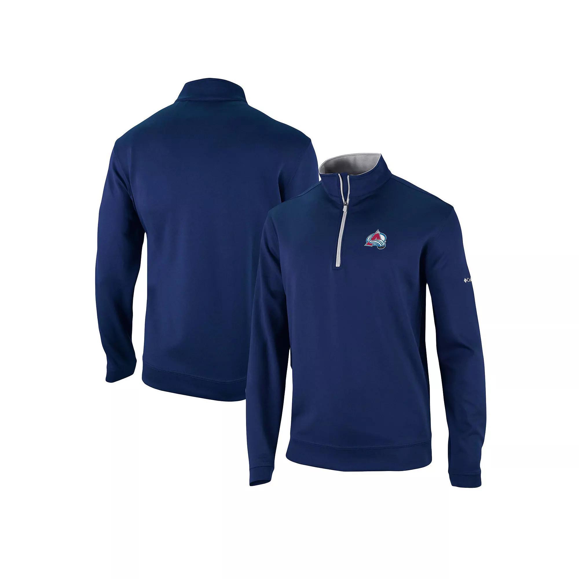Men's Columbia Navy Colorado Avalanche Wickham Hills Omni-Wick Quarter-Zip Jacket, Size: XL, Blue Product Image