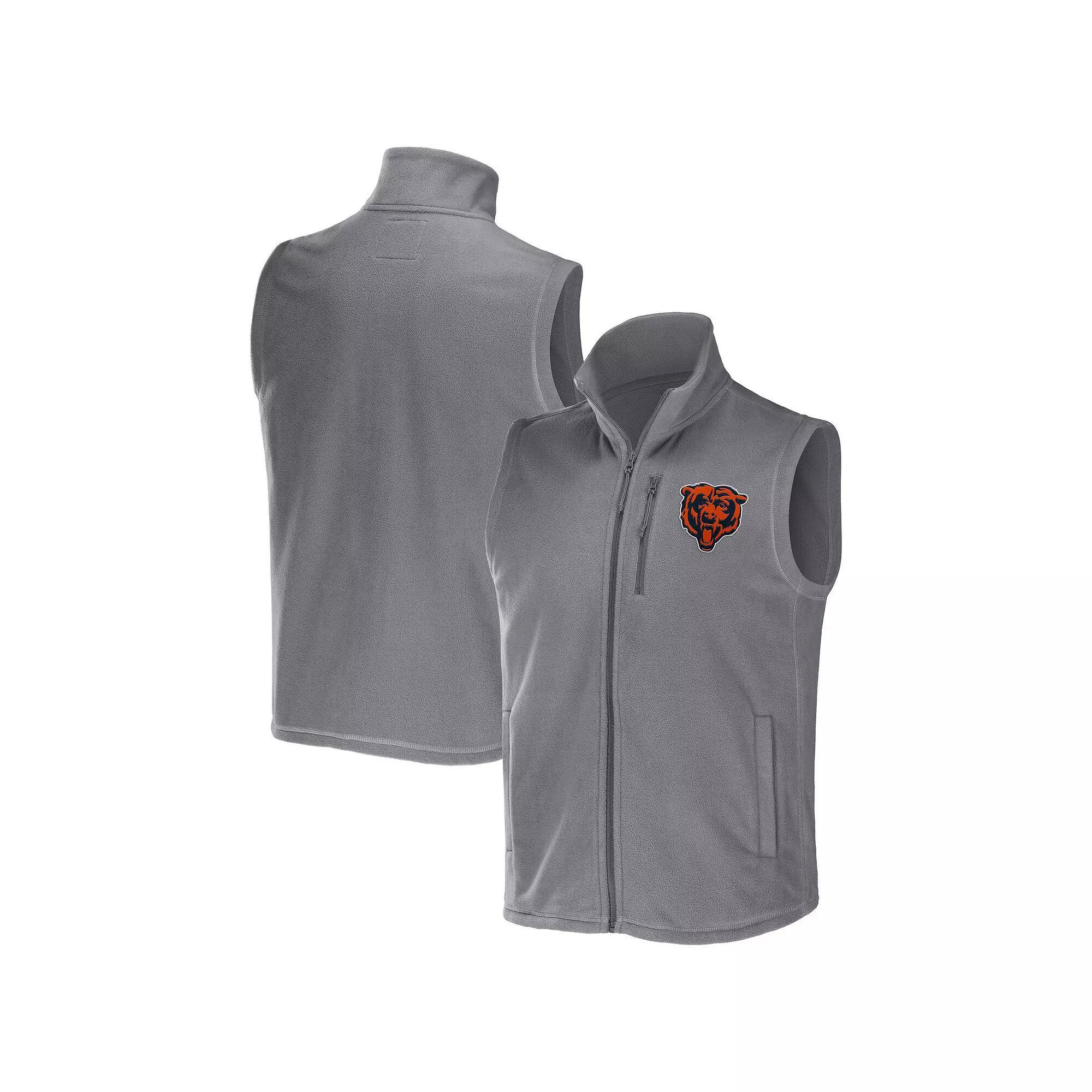 Men's NFL x Darius Rucker Collection by Fanatics Gray Cleveland Browns Polar Fleece Full-Zip Vest,  Product Image