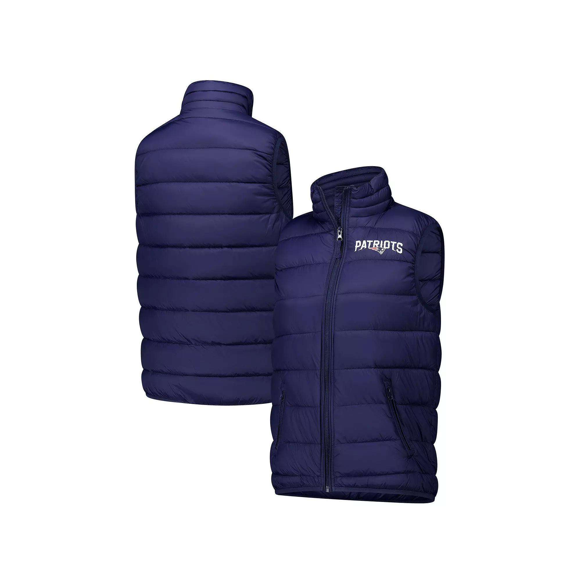 Women's  Dunbrooke  Navy New England Patriots Alberta Full-Zip Vest, Size: Large, Blue Product Image