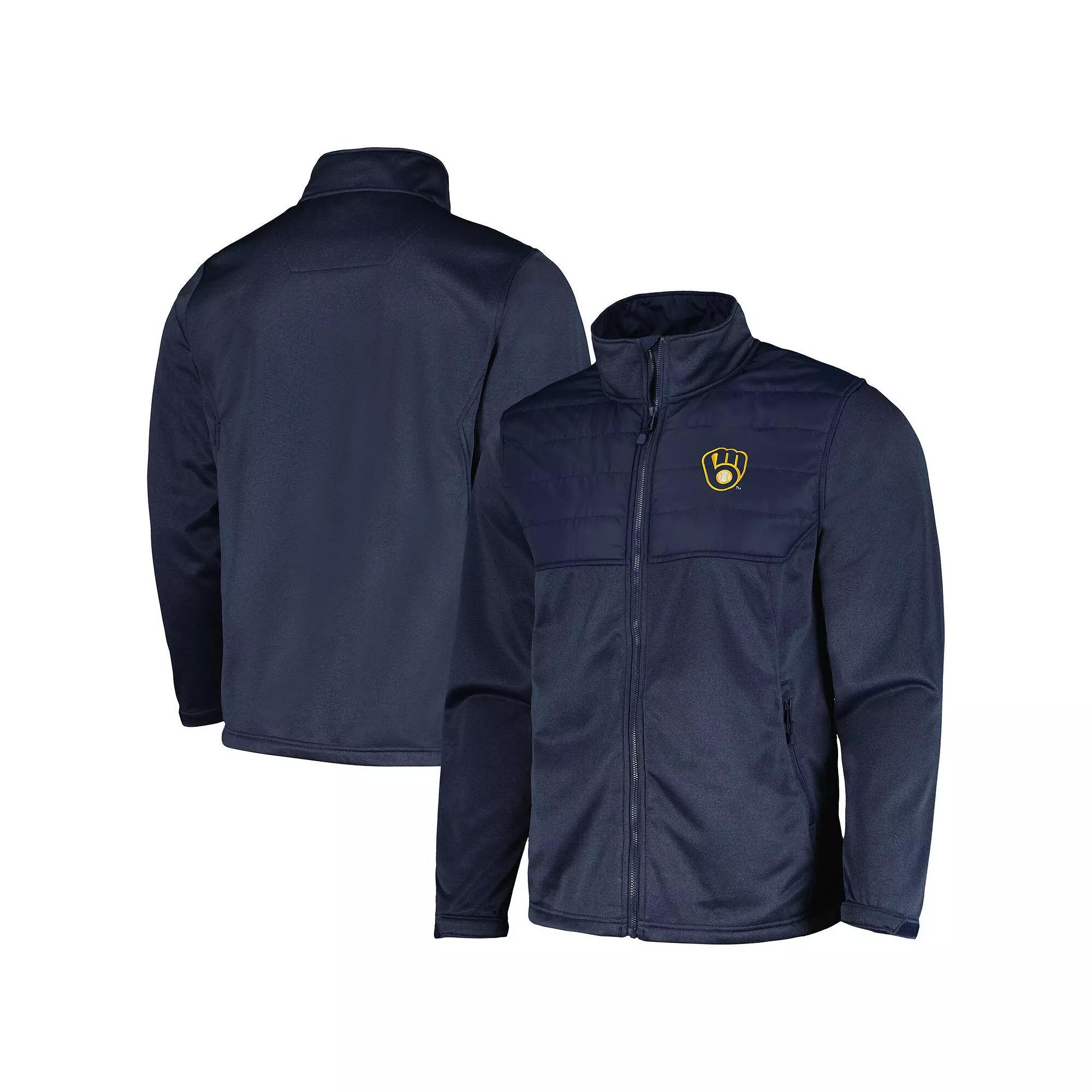 Men's Dunbrooke Heather Navy Milwaukee Brewers Explorer Full-Zip Jacket,  Product Image