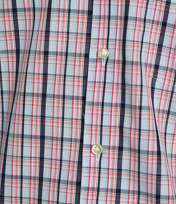 Gold Label Roundtree & Yorke Non-Iron Short Sleeve Multi Plaid Poplin Sport Shirt Product Image