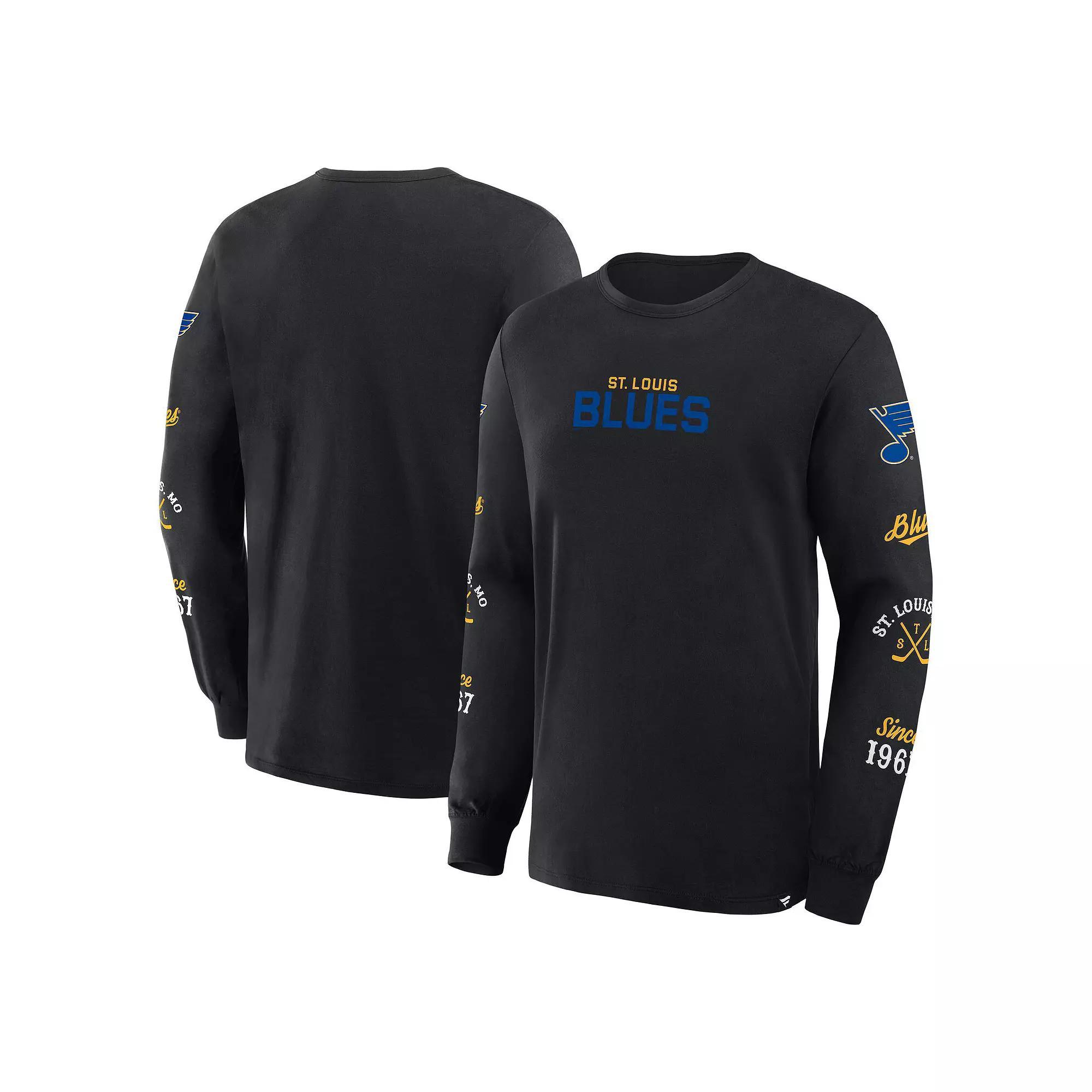 Men's Fanatics Black St. Louis Blues Boxed In Legacy Long Sleeve T-Shirt, Size: XL Product Image
