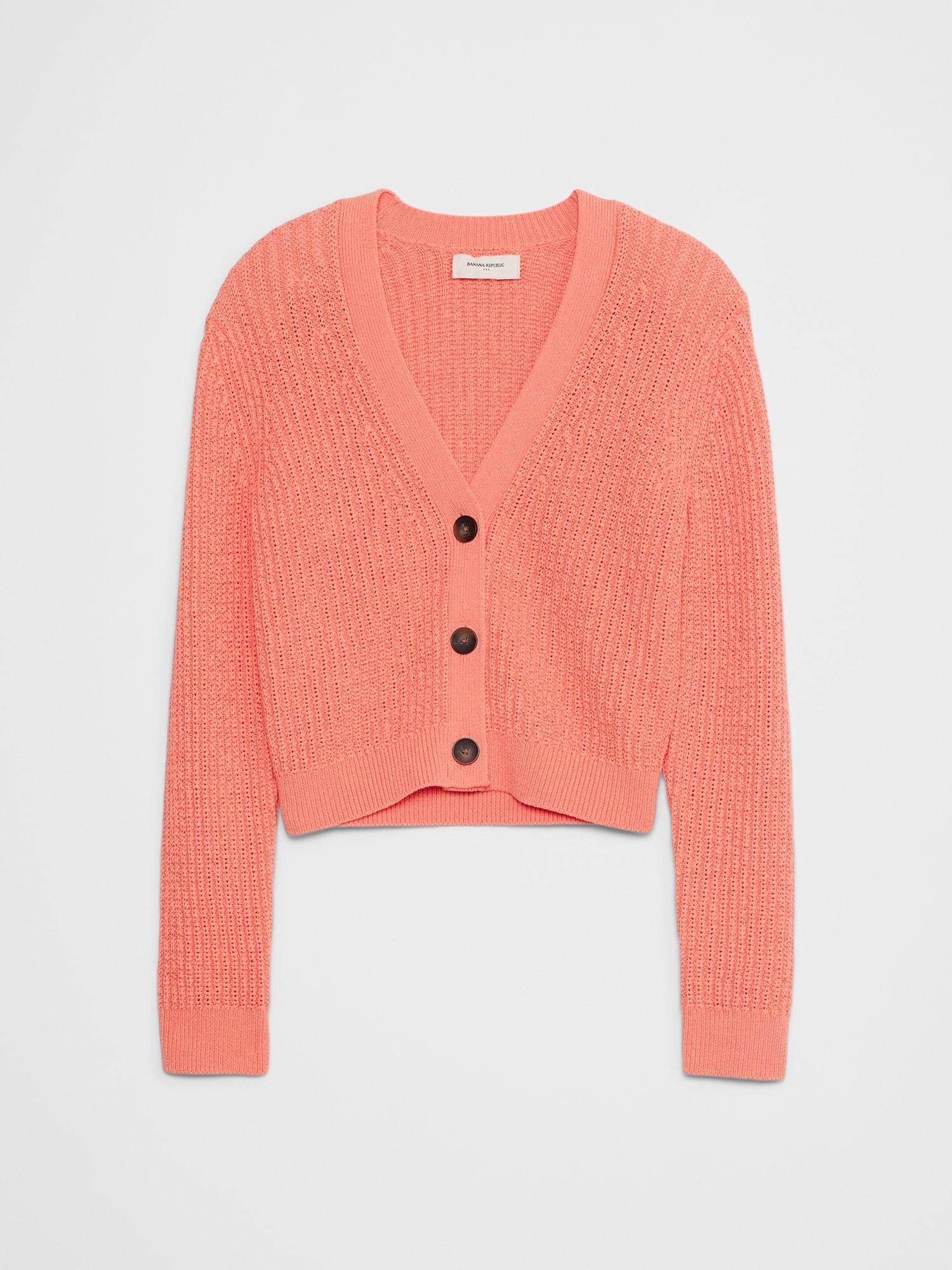 Cropped Textured Cardigan Sweater Product Image