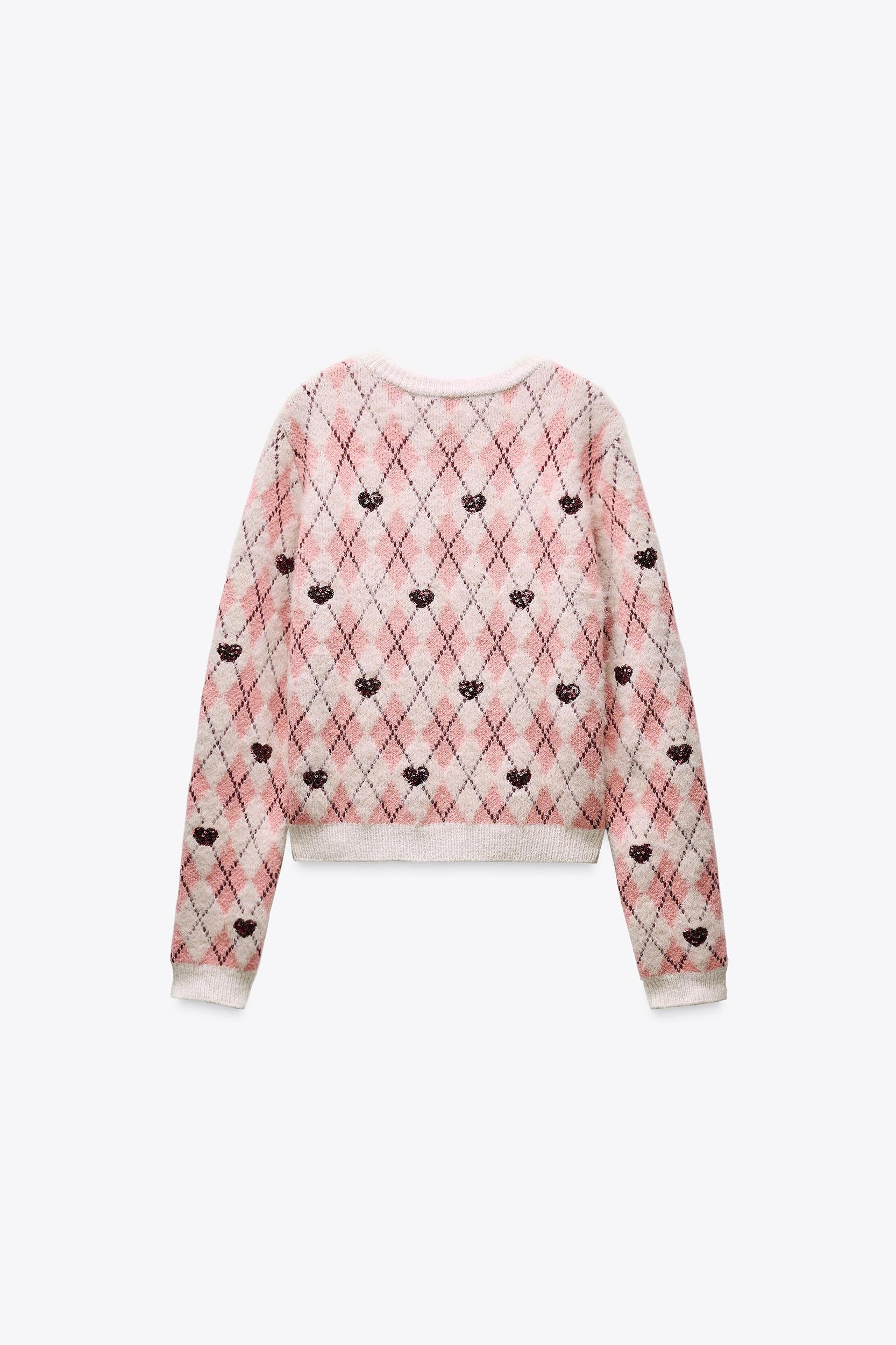 HEART JACQUARD KNIT SWEATER Product Image