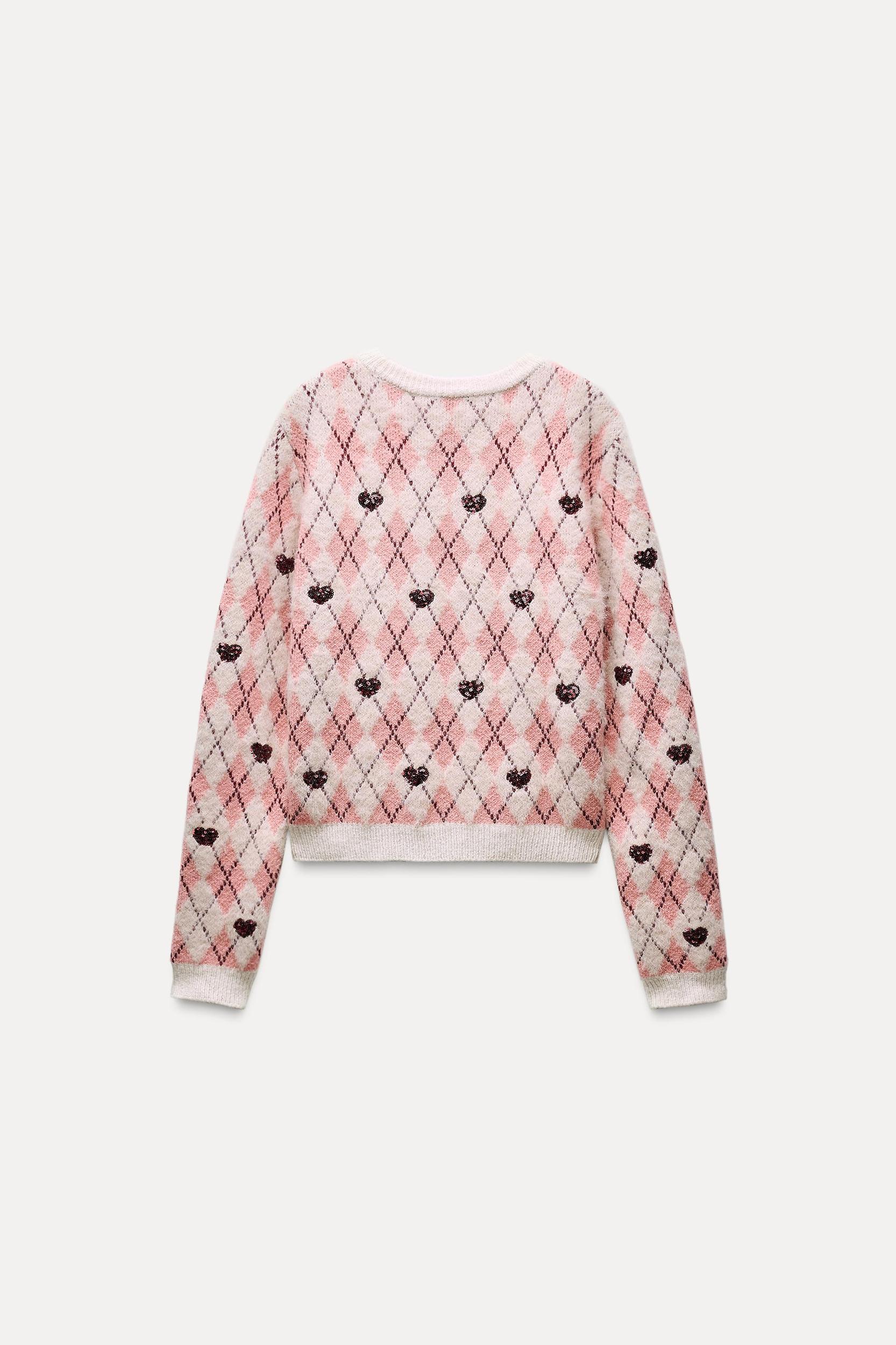HEART JACQUARD KNIT SWEATER Product Image