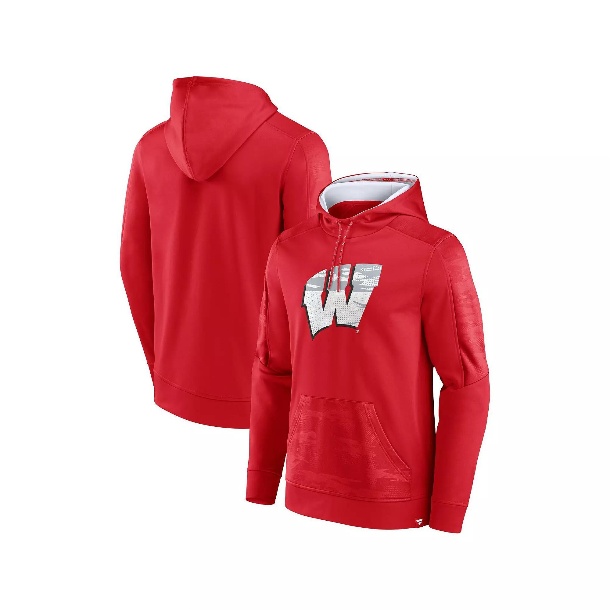 Men's Fanatics Branded Red Wisconsin Badgers On The Ball Pullover Hoodie, Size: 2XL Product Image