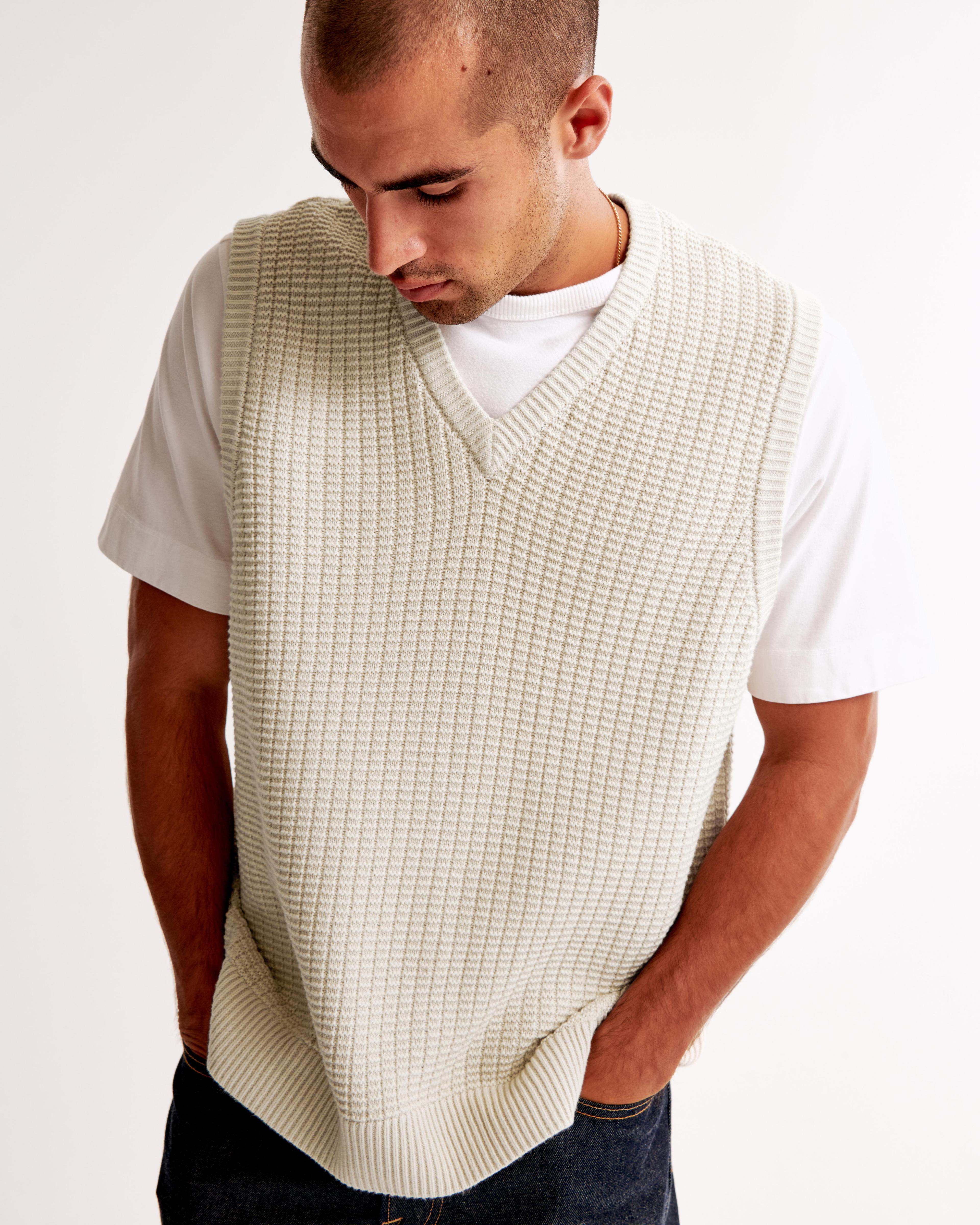 Oversized Stitchy Sweater Vest Product Image