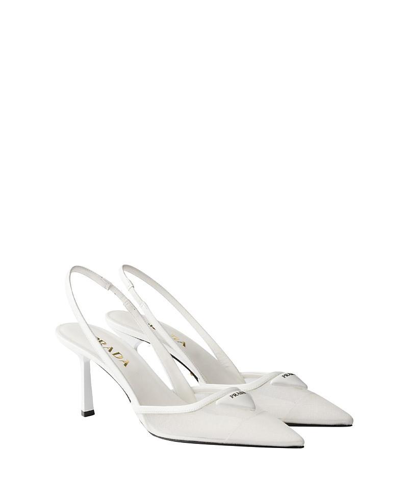 Prada Womens Mesh Fabric Slingback Pumps Product Image