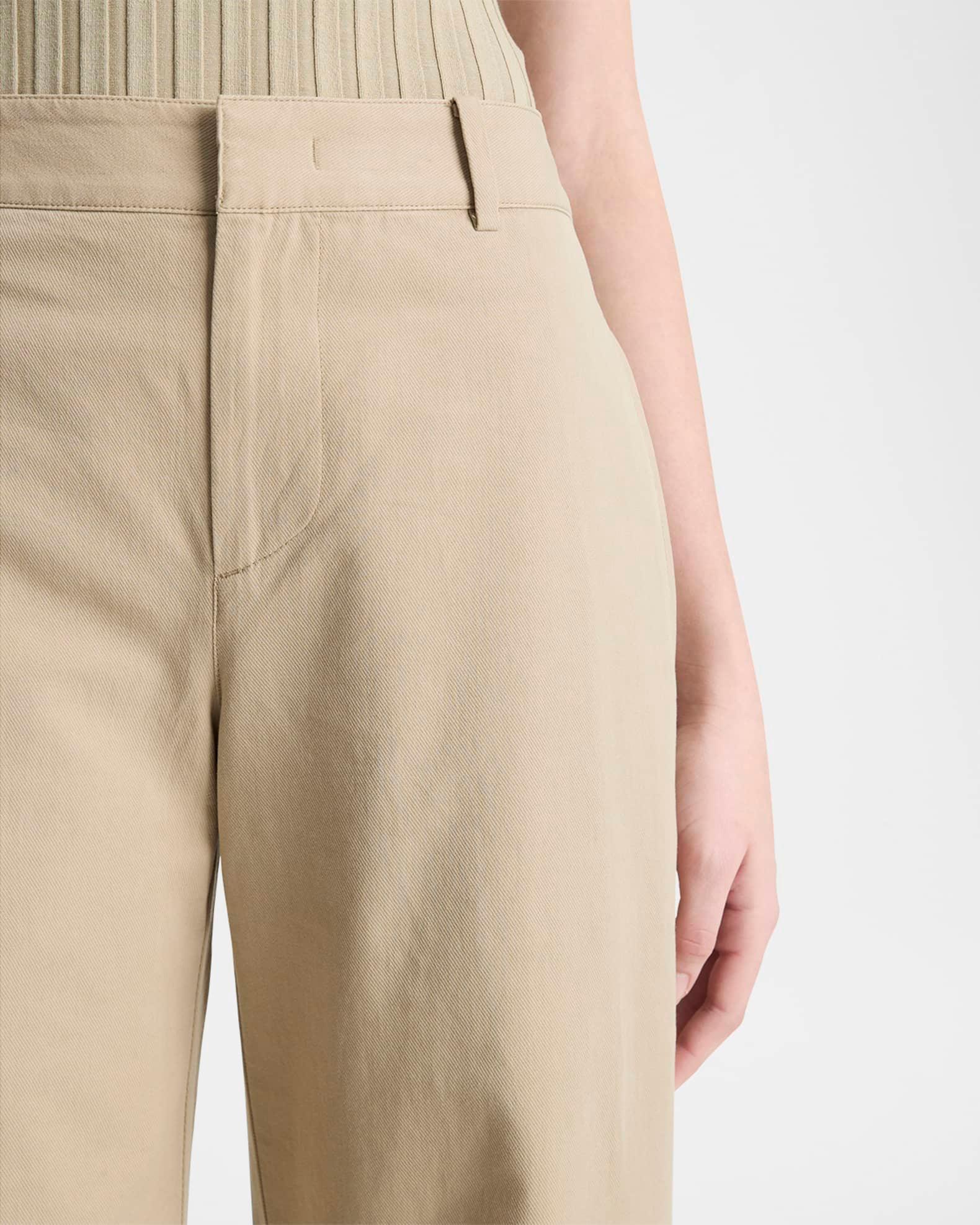 Mid-Rise Wide-Leg Cotton Trousers Product Image