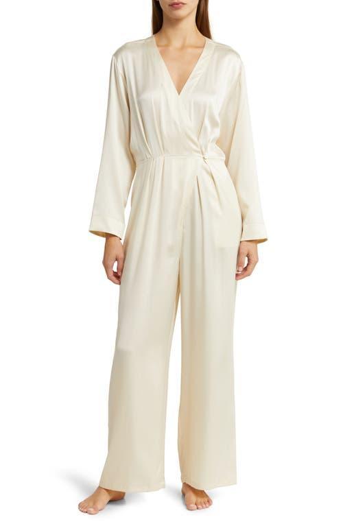 Womens Washable Silk Long-Sleeve Jumpsuit Product Image