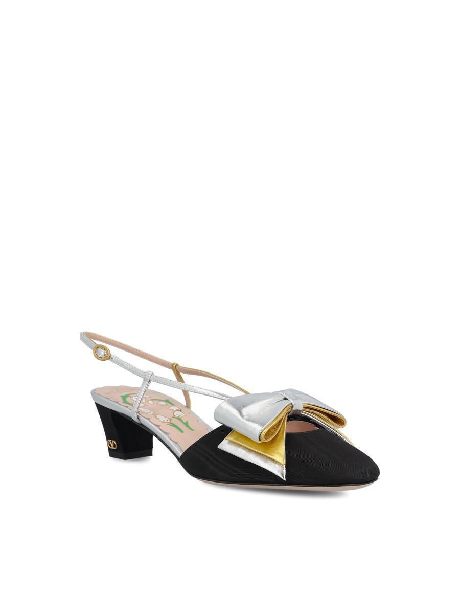 VALENTINO GARAVANI Low Shoes In Black/silver/old Gold Product Image