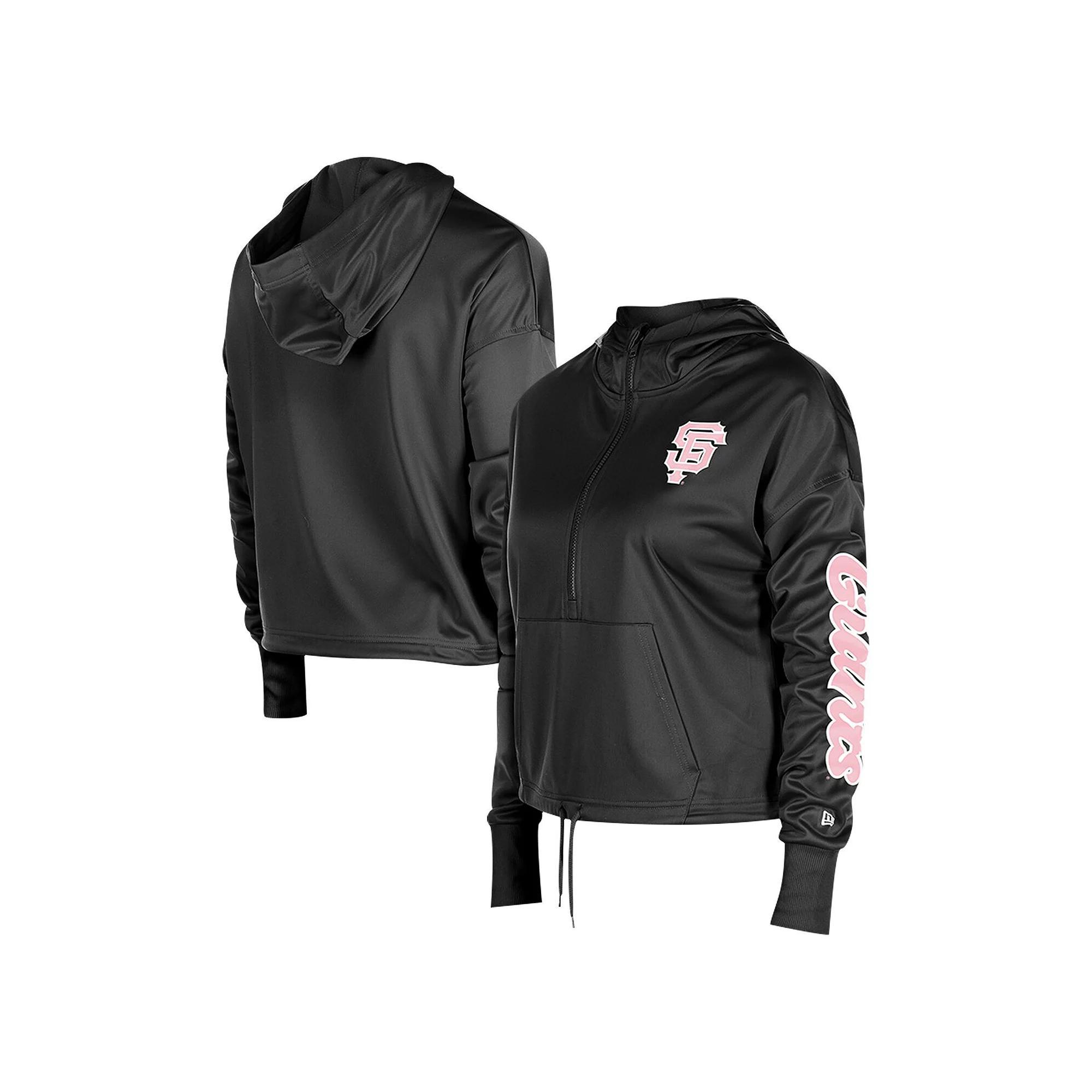 Women's New Era Black San Francisco Giants Half-Zip Hoodie,  Product Image