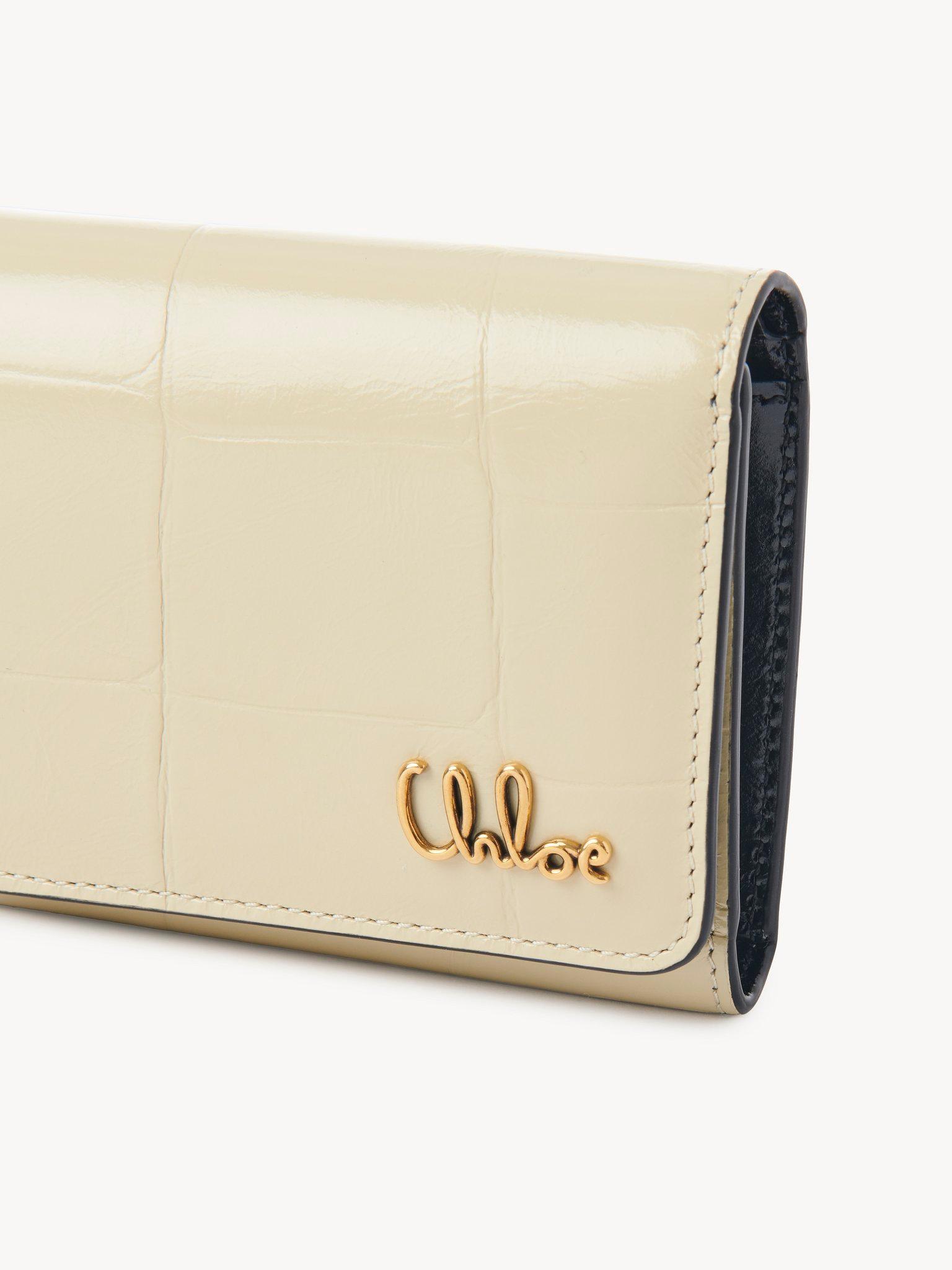 Small Chloé Iconic tri-fold in croco-effect leather Product Image