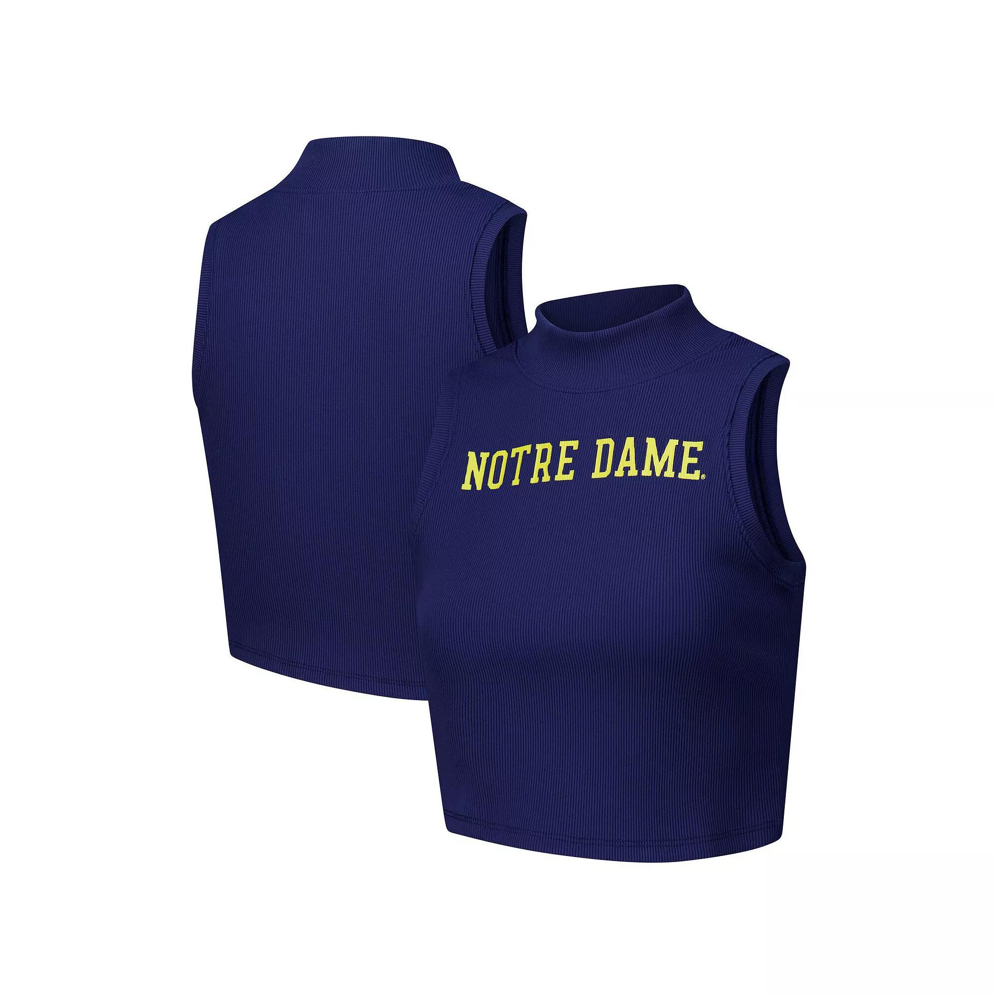 Women's ZooZatz Navy Notre Dame Fighting Irish Cropped Tank Top, Size: XL, Blue Product Image