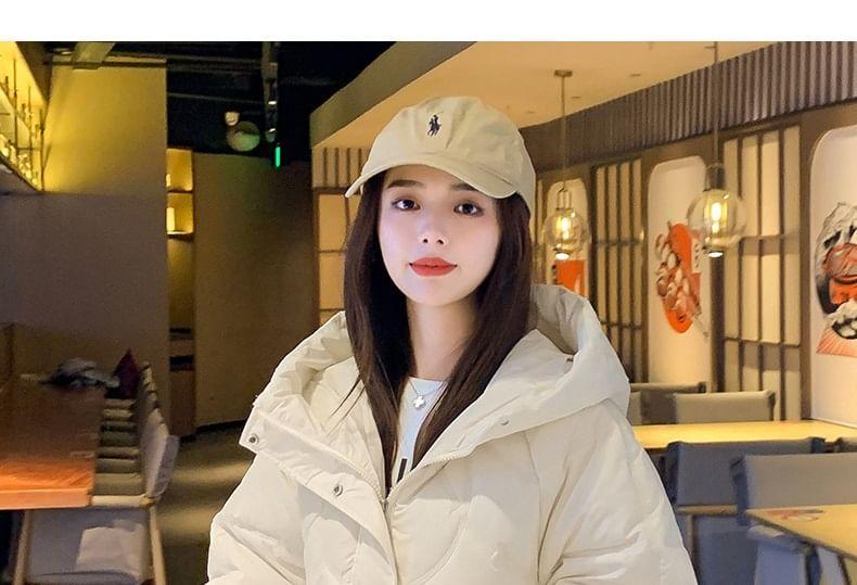 Plain Hooded Zip-Up Puffer Jacket Product Image