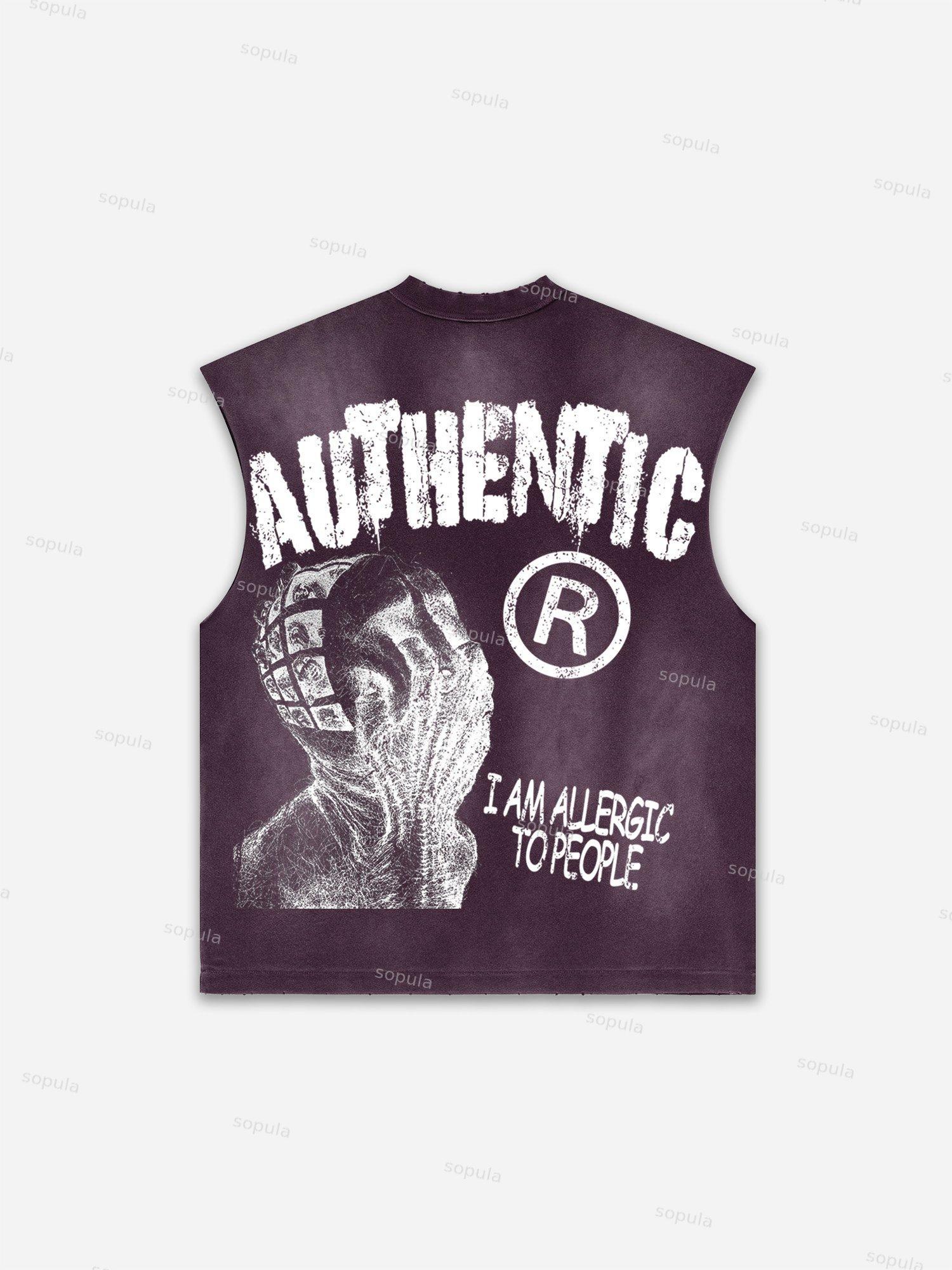 Captivity Live Free Or Die Print Distressed Tank Top Product Image