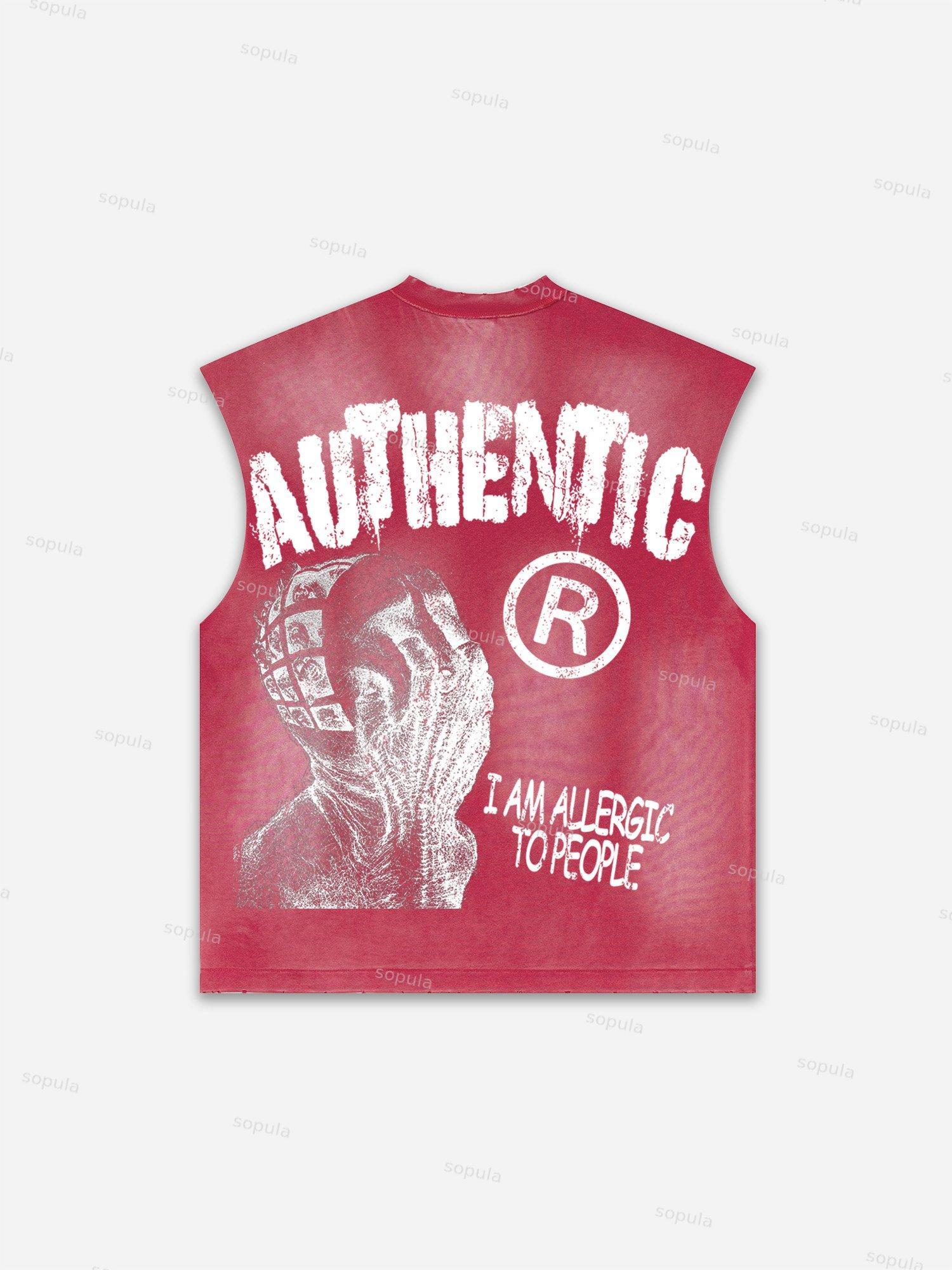 Captivity Live Free Or Die Print Distressed Tank Top Product Image