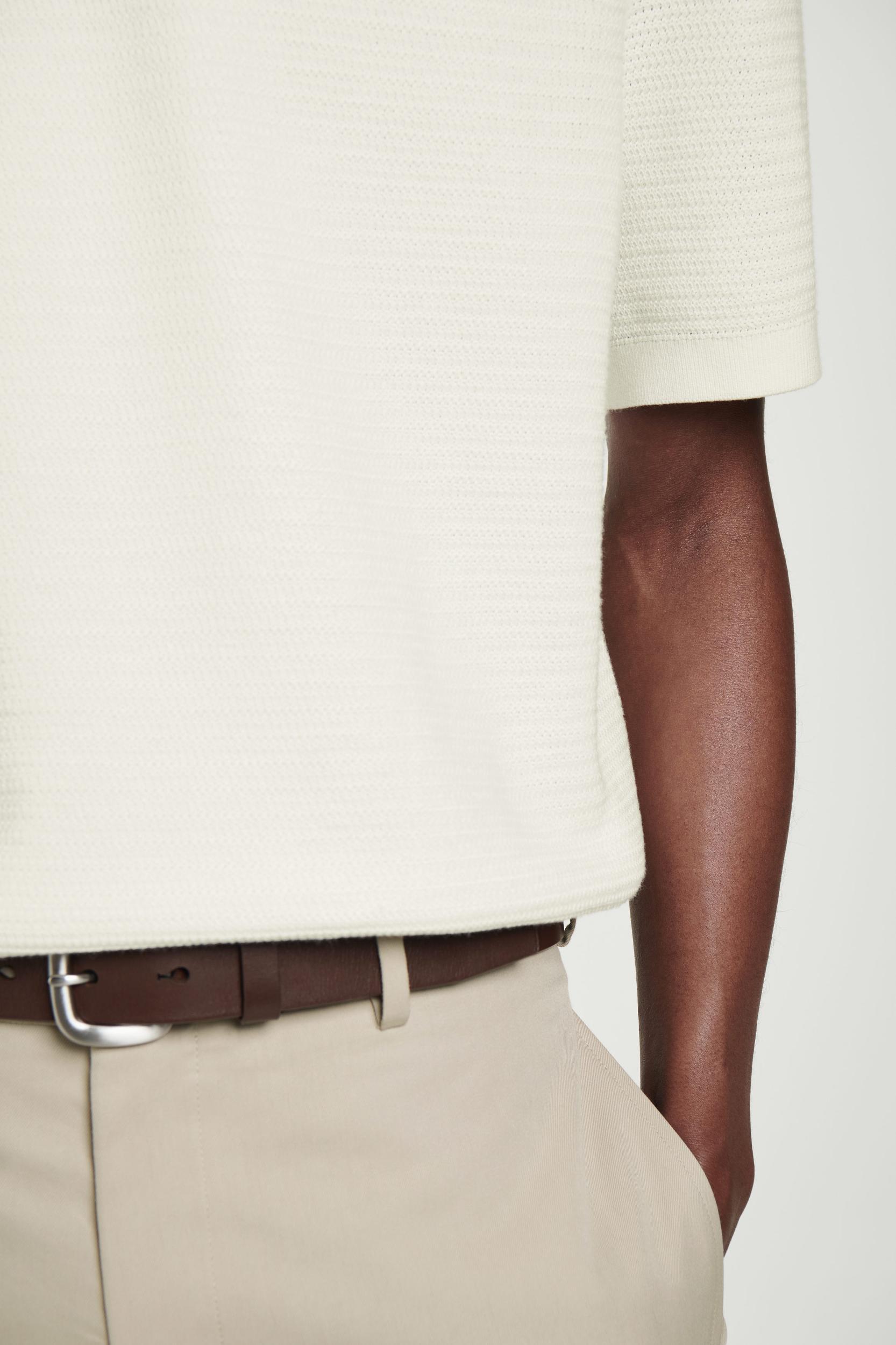 TEXTURED KNITTED COTTON T-SHIRT Product Image