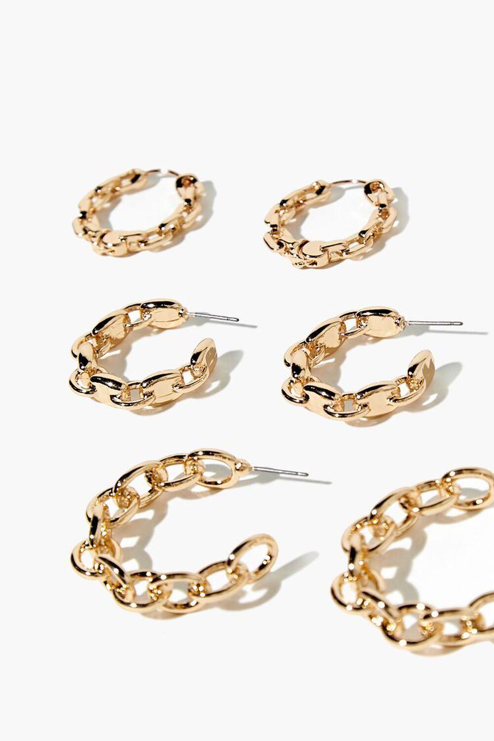 Curb Chain Hoop Earring Set | Forever 21 Product Image