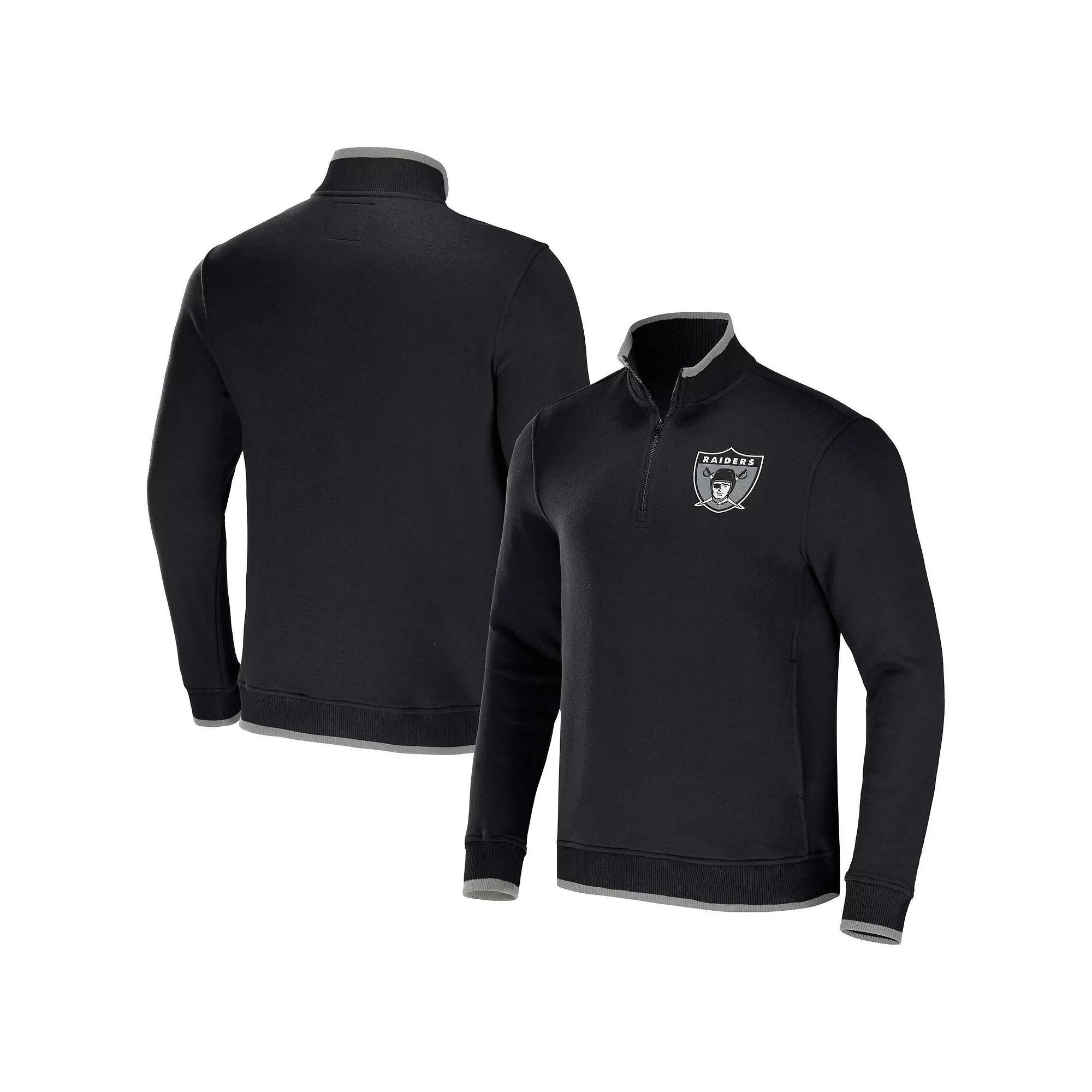 Men's NFL x Darius Rucker Collection by Fanatics Black Los Angeles Rams Logo Quarter-Zip Top,  Product Image