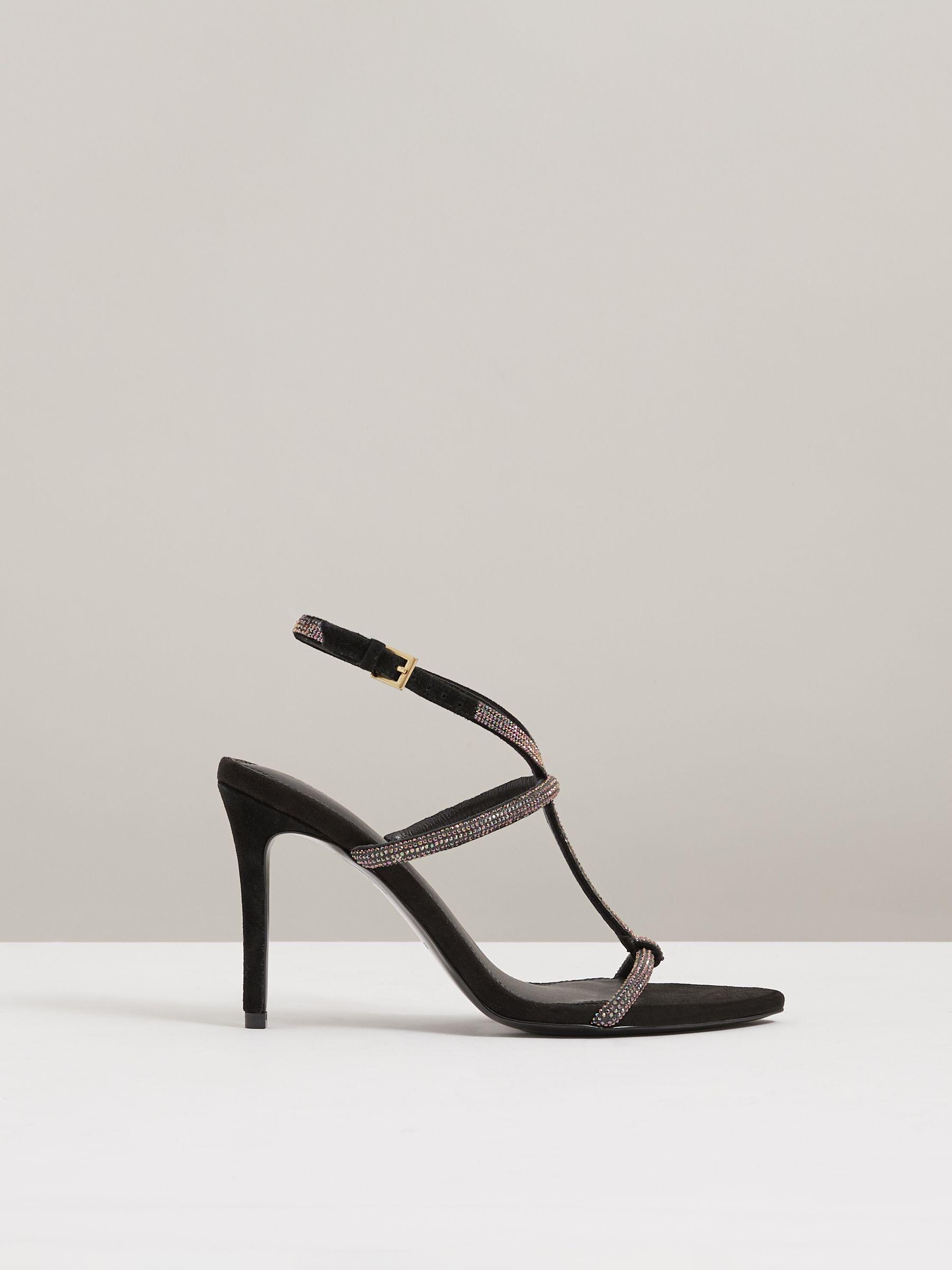 Embellished Stiletto Sandals in Black Product Image