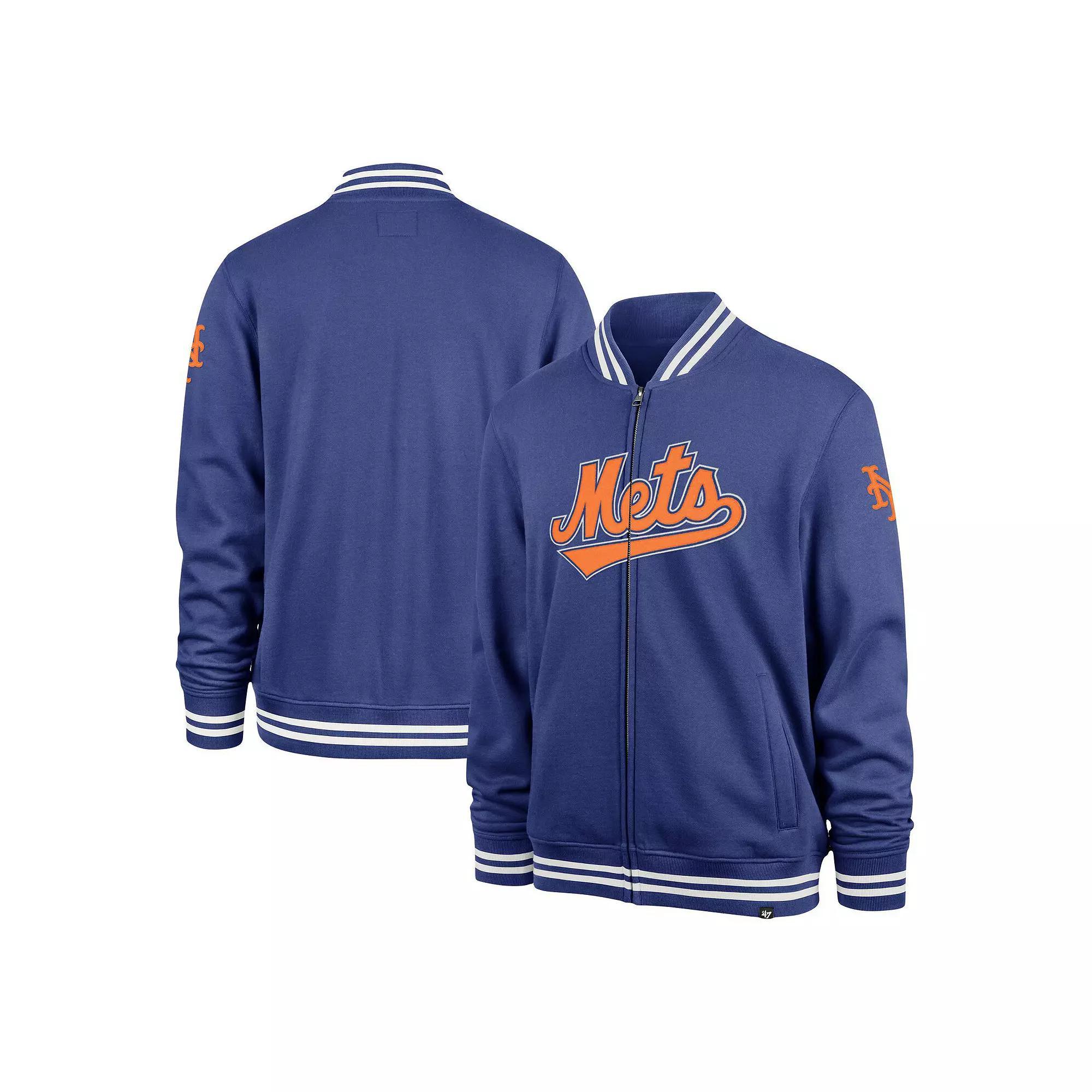Men's '47 Royal New York Mets Wax Pack Pro Camden Full-Zip Track Jacket,  Product Image