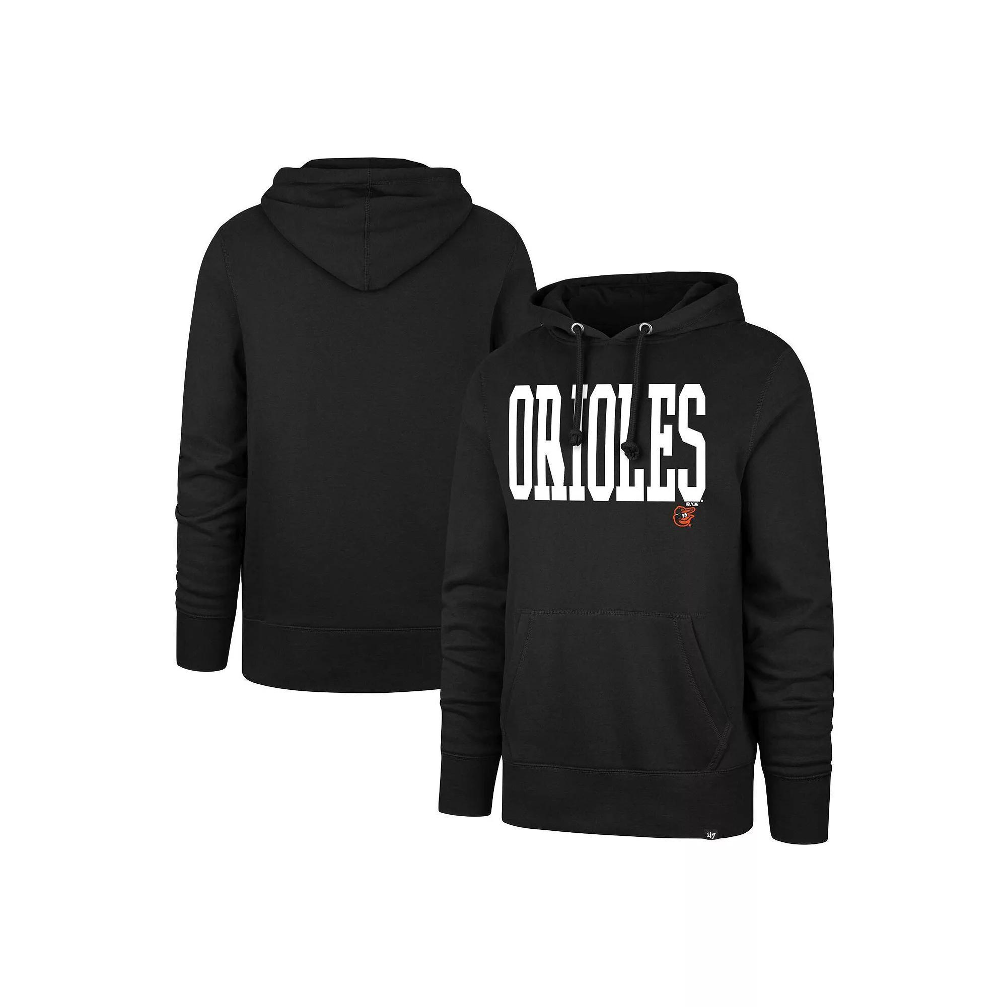 Men's '47 Black Baltimore Orioles Dime Headline Pullover Hoodie,  Product Image