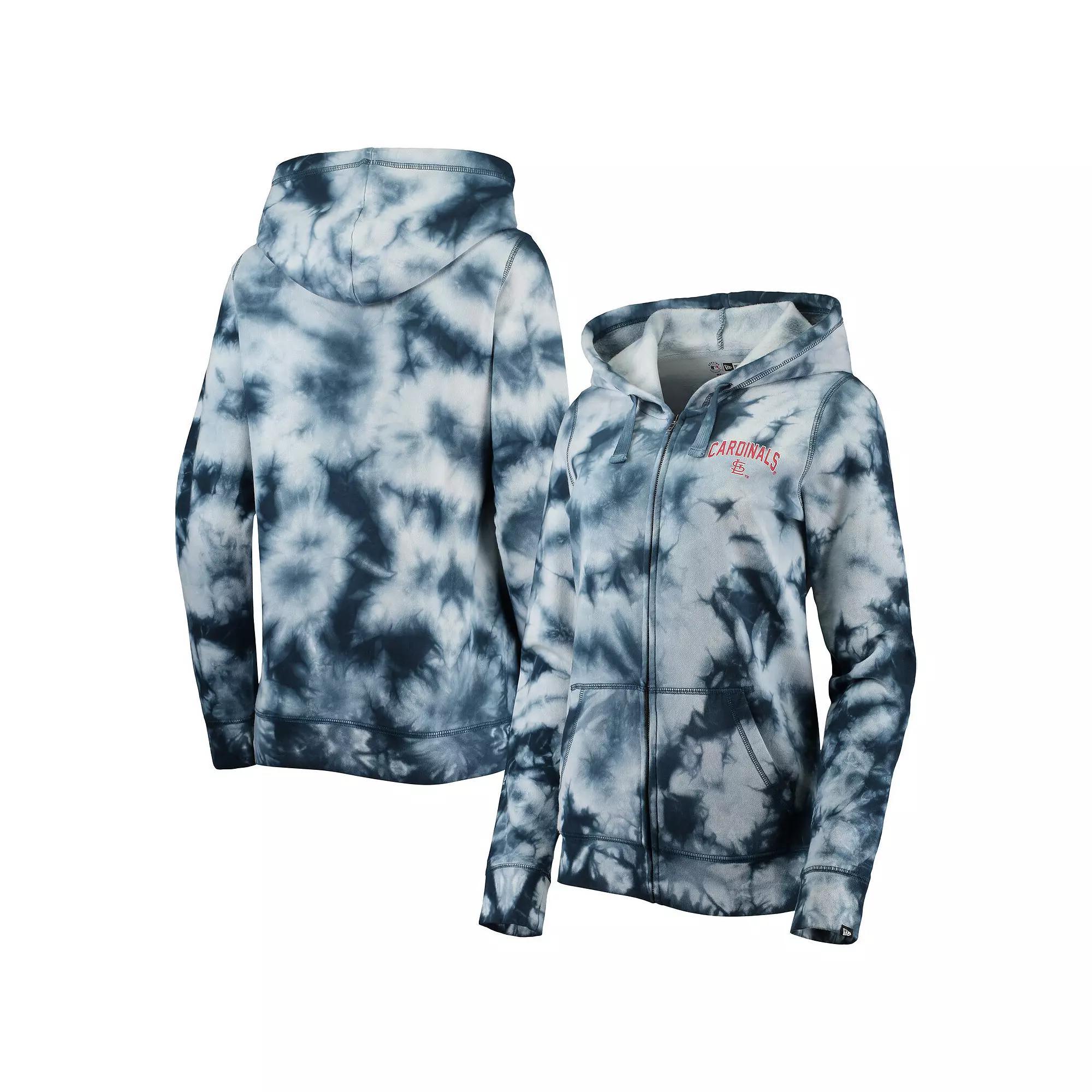 Women's New Era Navy St. Louis Cardinals Tie-Dye Full-Zip Hoodie, Size: Large, Blue Product Image