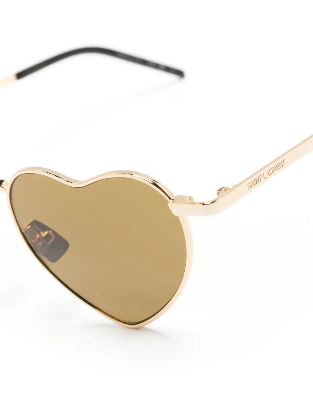 SAINT LAURENT Loulou Heart-frame Sunglasses In Gold Product Image