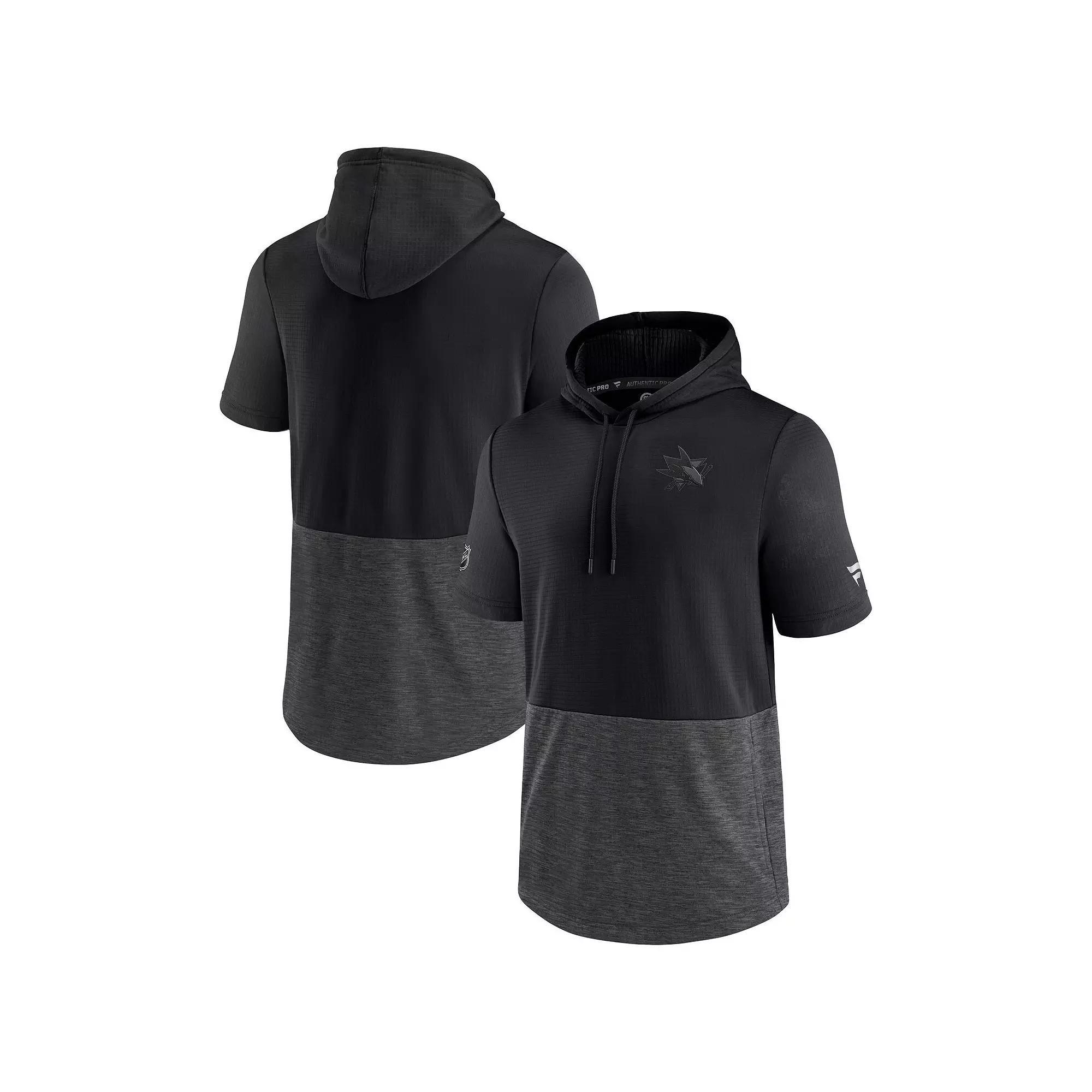 Men's Fanatics Branded Black Philadelphia Flyers Authentic Pro Travel and Training Short Sleeve Pullover Hoodie,  Product Image