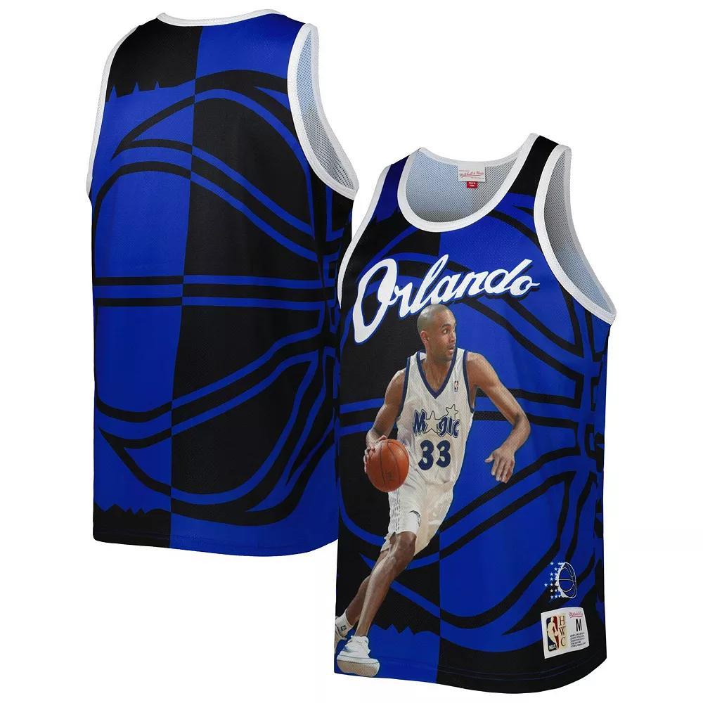 Men's Mitchell & Ness Grant Hill Blue/Black Orlando Magic Sublimated Player Tank Top, Size: Large, Mag Blue Product Image
