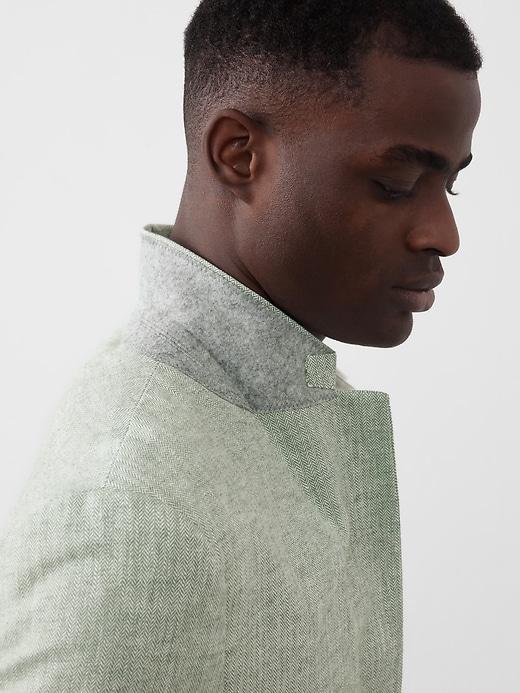 Tailored-Fit Linen-Blend Herringbone Suit Jacket Product Image
