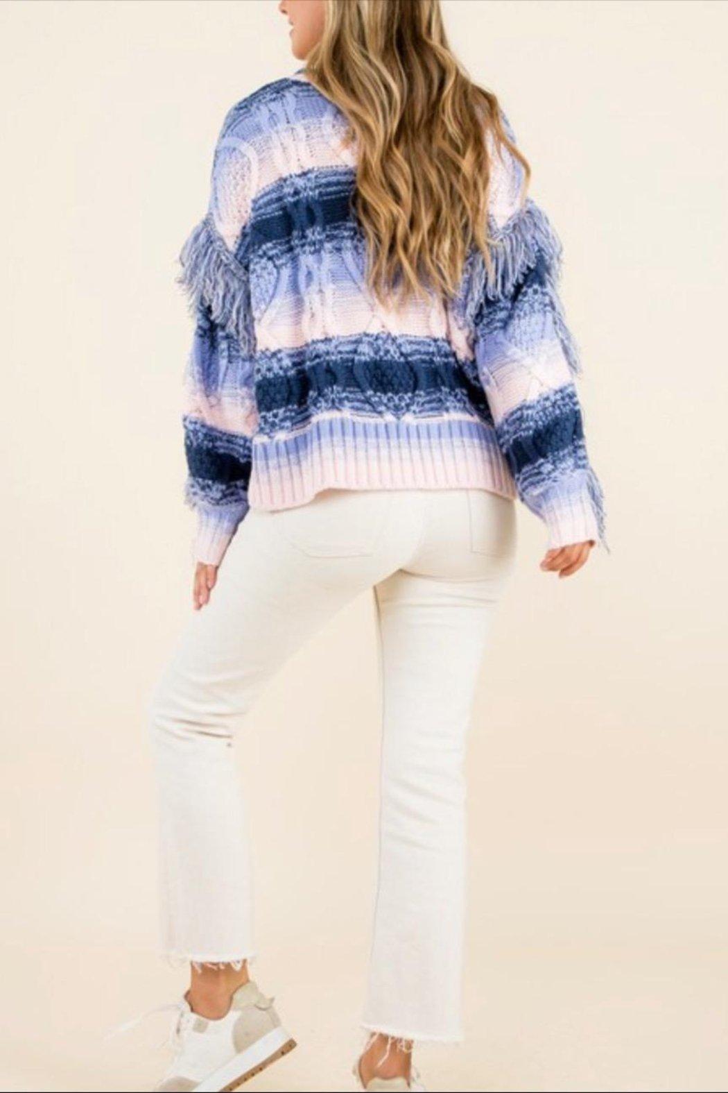 Blue Fringe Sweater Product Image