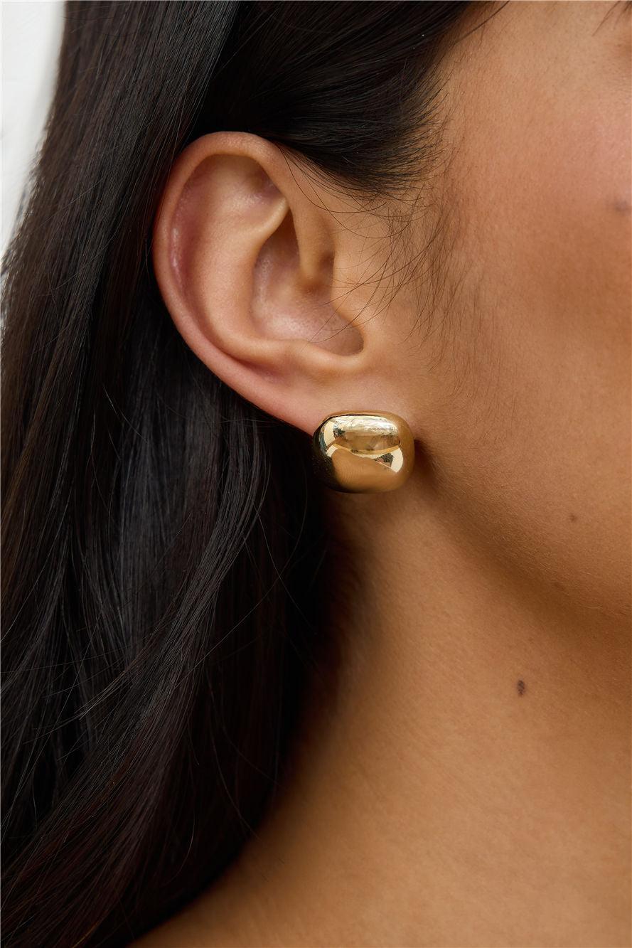 Simple Style Earrings Gold Product Image