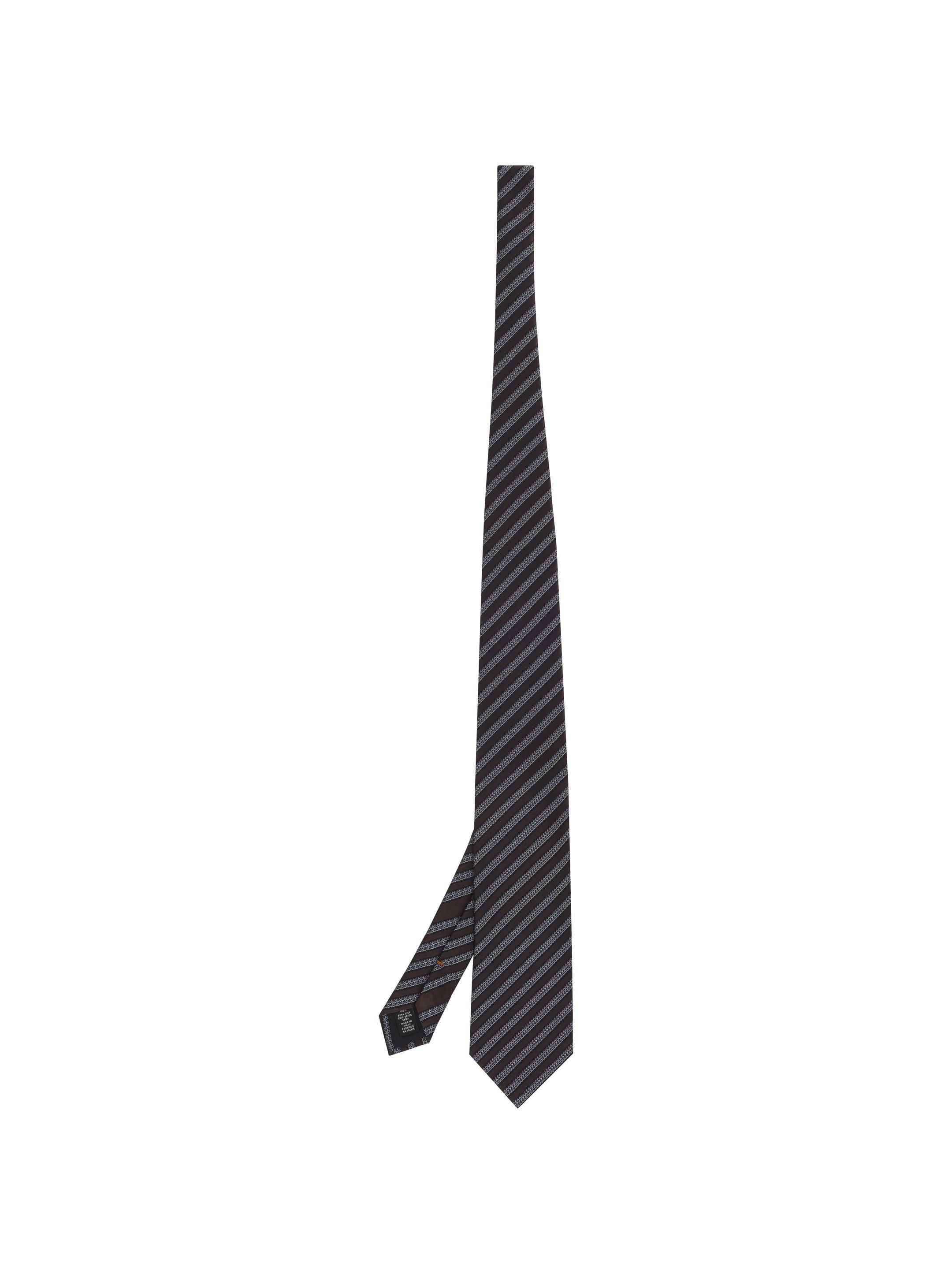 ZEGNA Striped Tie In Black Product Image