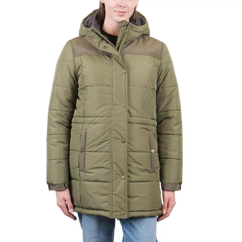 Women's Mountain and Isles Long Quilted Puffer Coat, Size: Small, Black Product Image