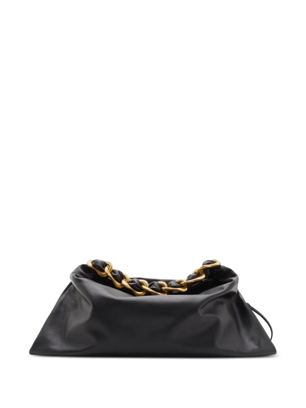 BURBERRY Medium Swan Leather Shoulder Bag In Black Product Image