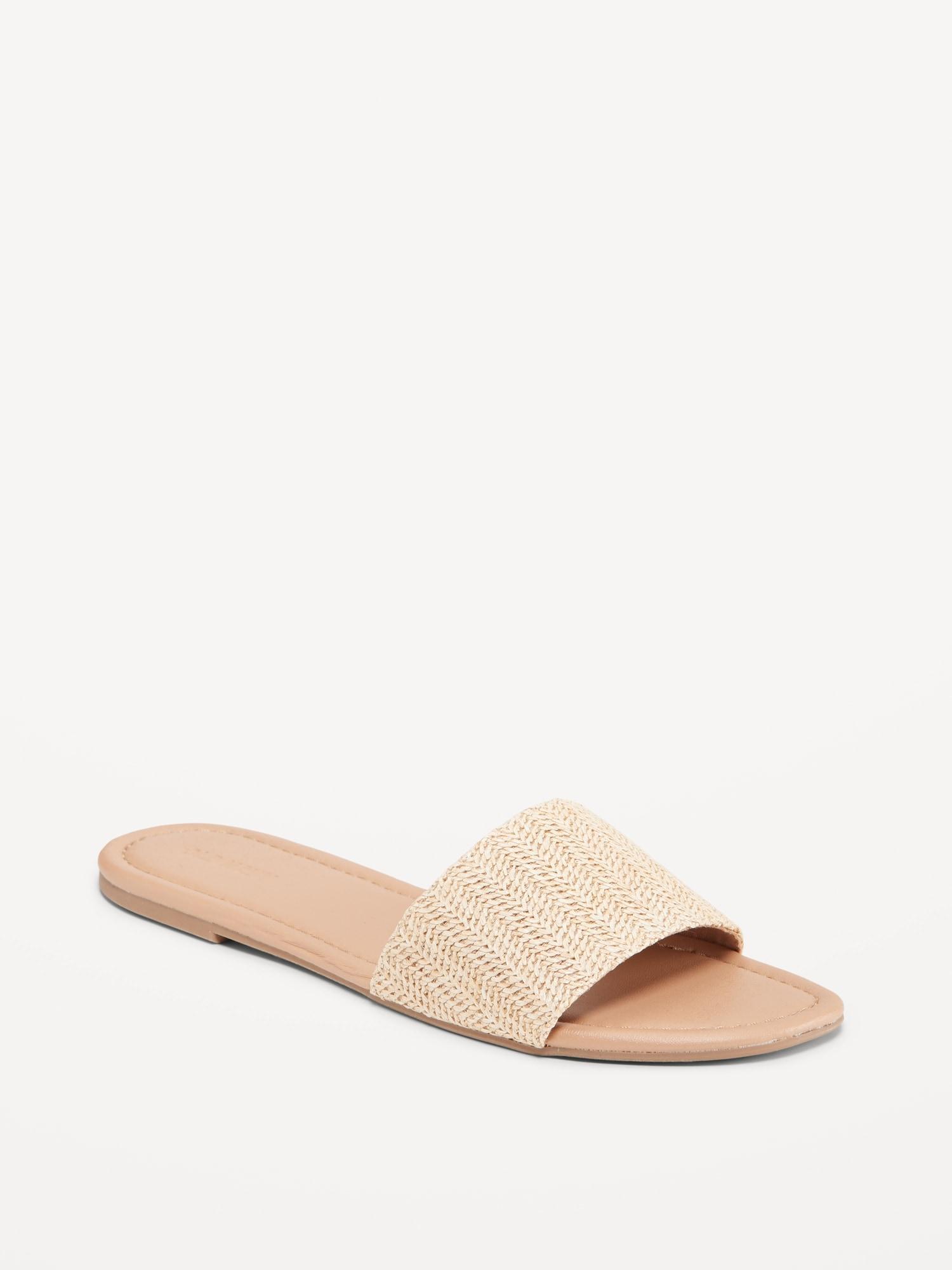 Raffia Slide Sandals Product Image