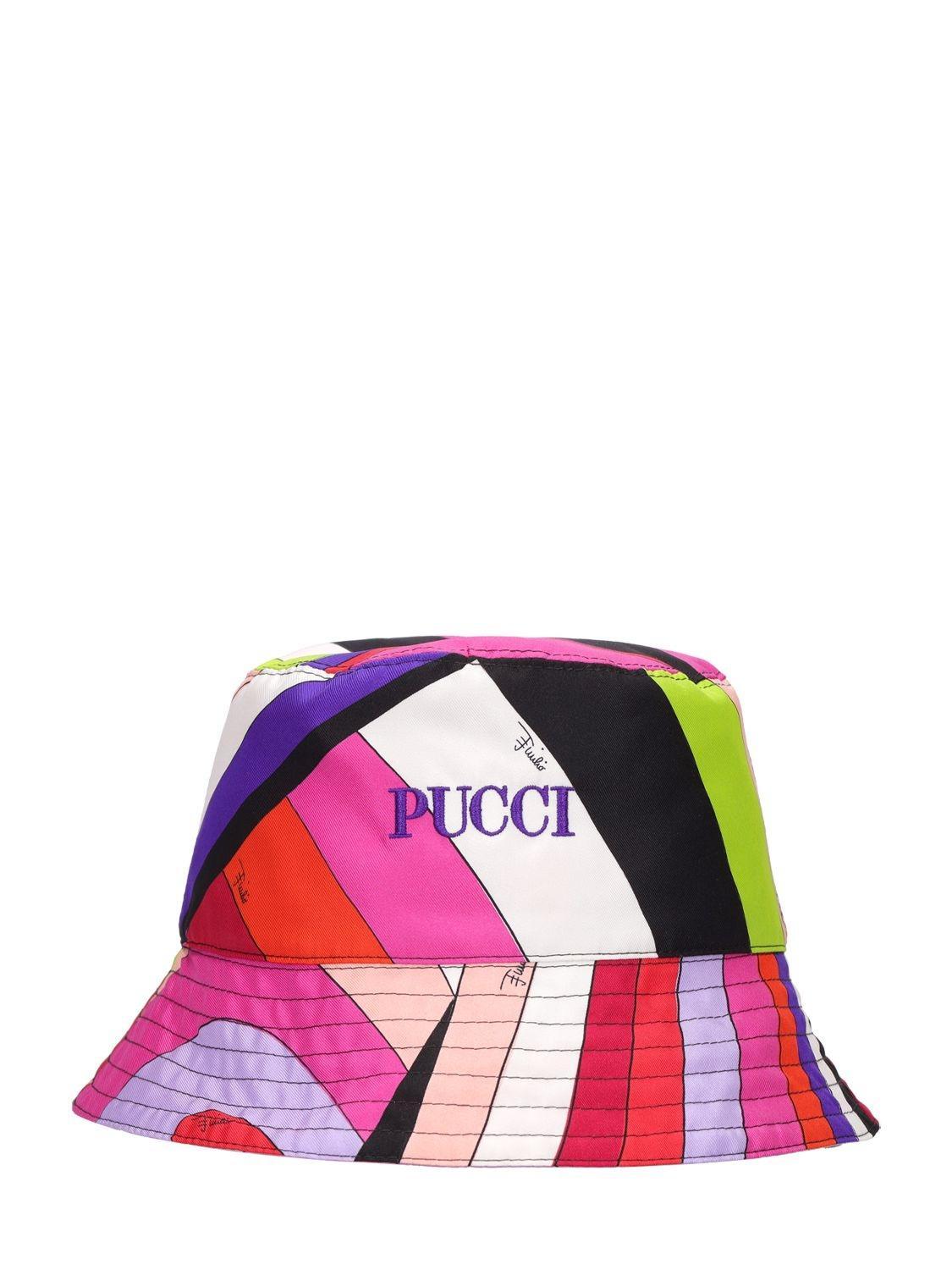 PUCCI Reversible Silk Bucket Hat In Multicolour Product Image