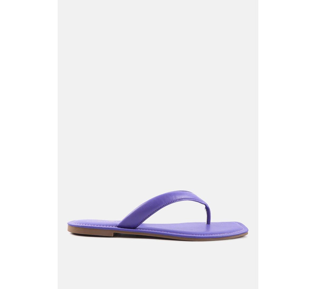 London Rag Women's Rera Square-Toe Thong Slide Sandals, Size: 7, Pink Product Image