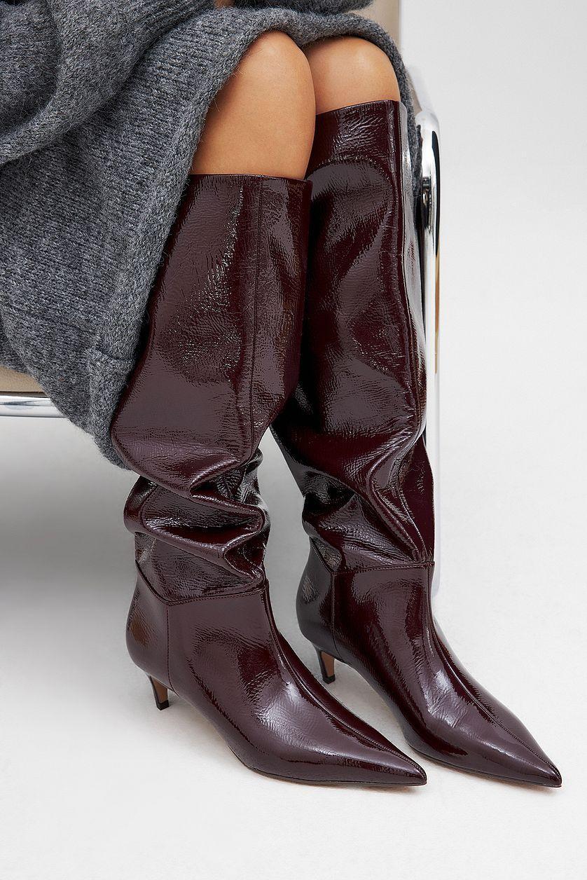 Textured glossy boots Product Image